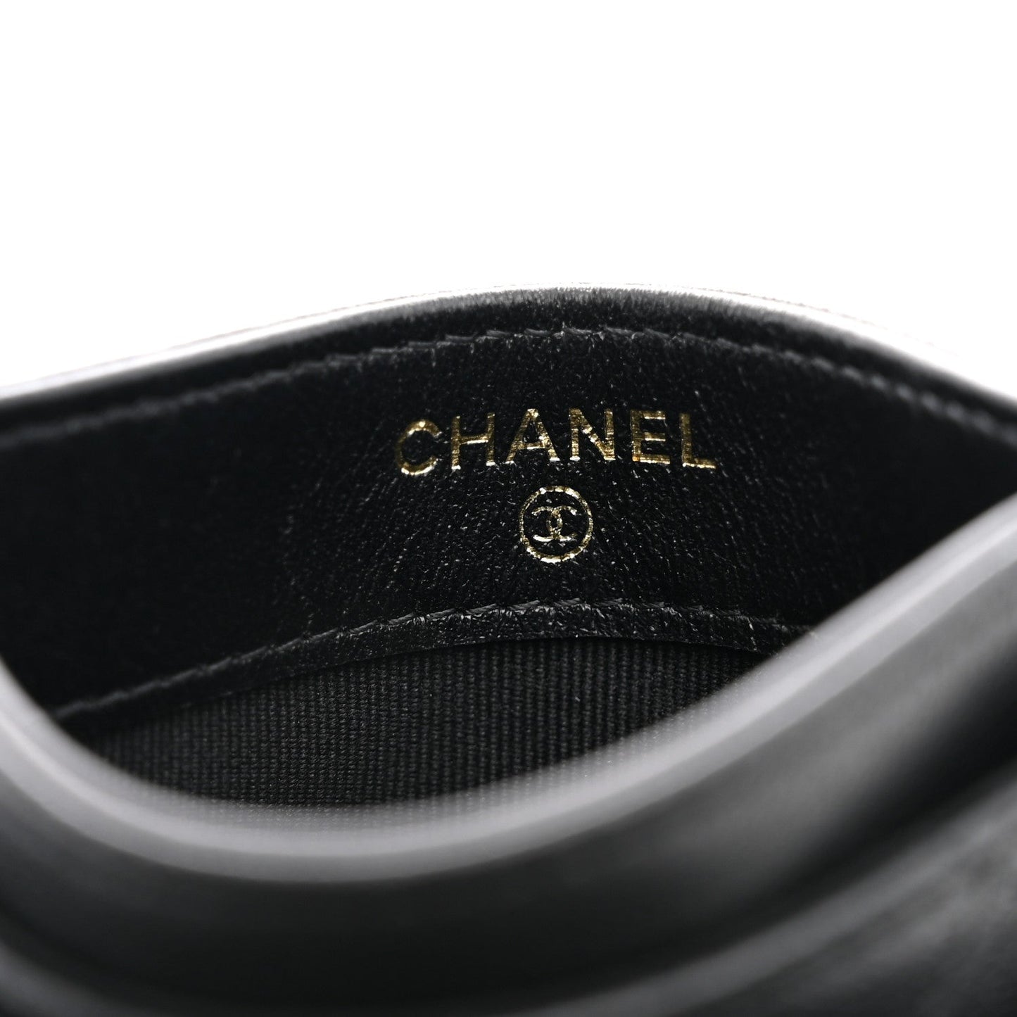 Goatskin Stitched CC Card Holder Black