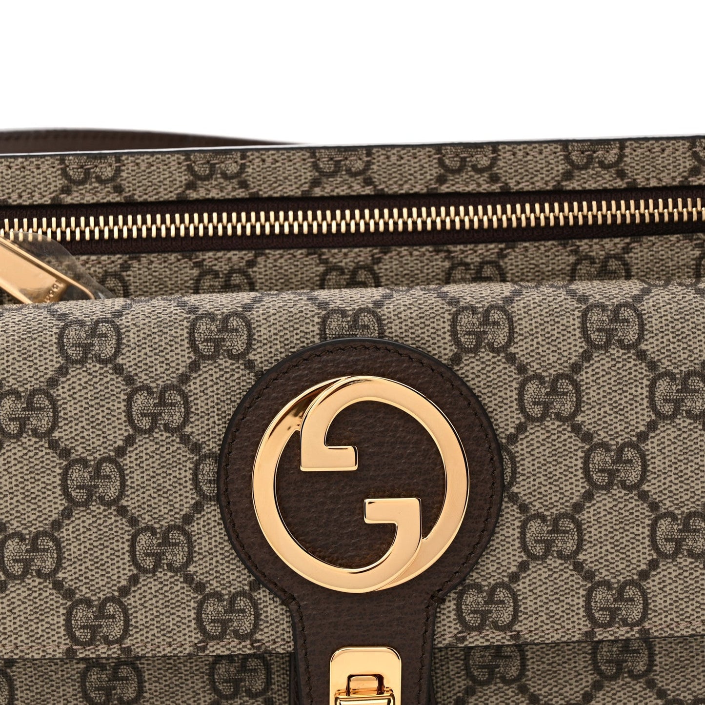 GG Supreme Monogram Textured Dollar Calfskin Blondie Belt Bag Beige Ebony New Acero