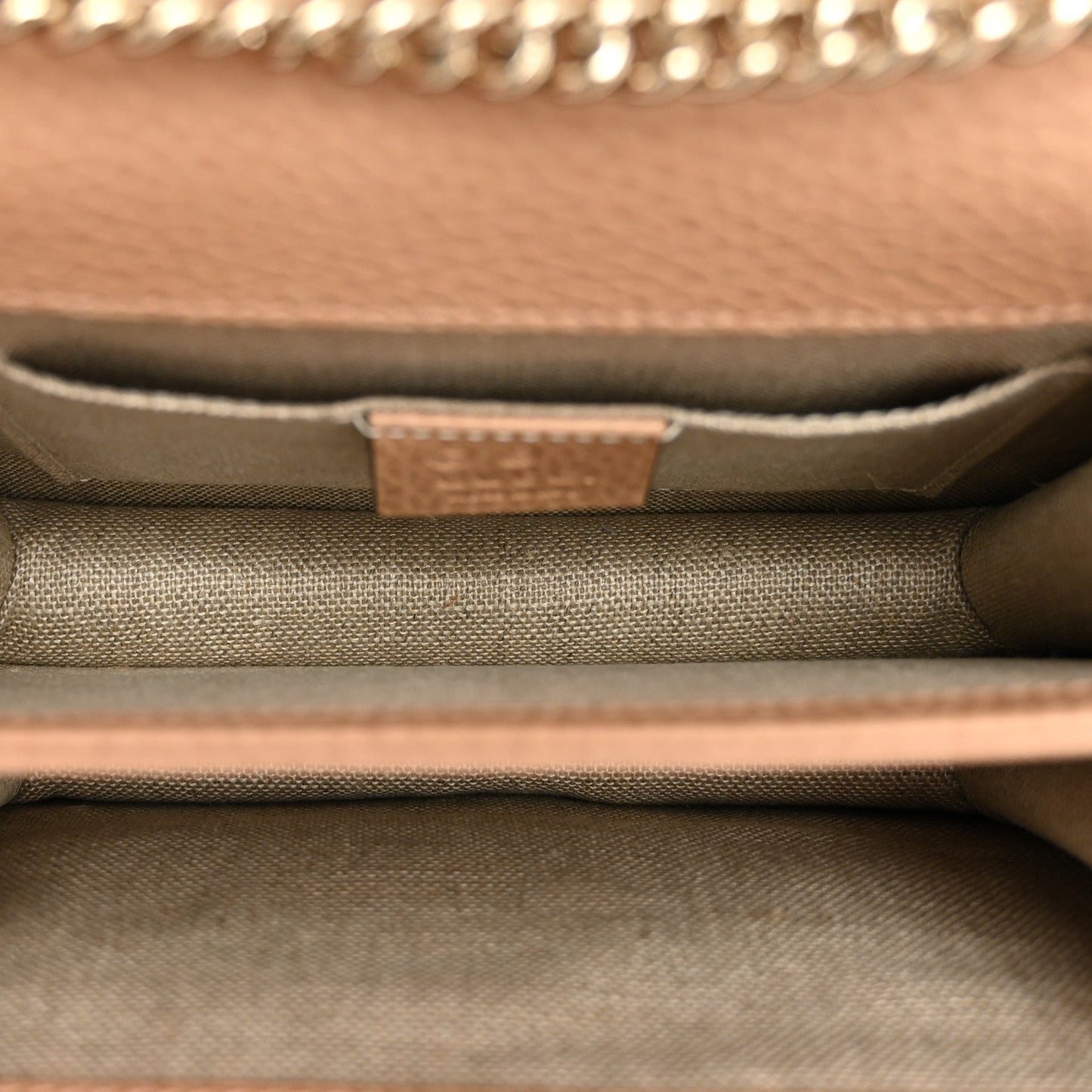 Dollar Calfskin Small Interlocking G Shoulder Bag Camelia
