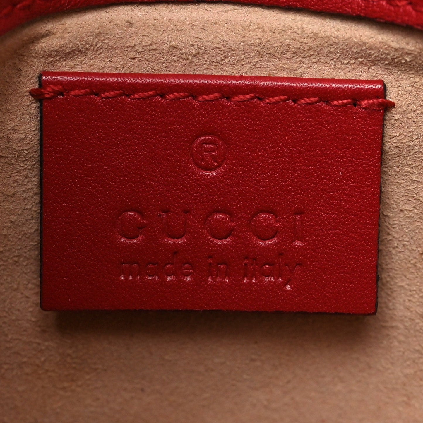 Calfskin Matelasse Super Mini GG Marmont Shoulder Bag Hibiscus Red