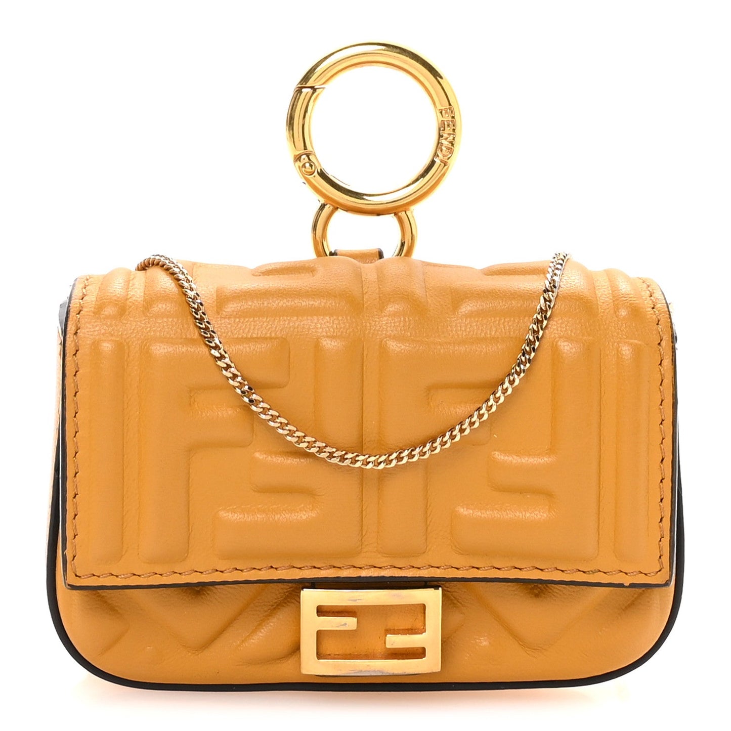 Nappa Matisse FF Embossed Nano Baguette Charm Zucca