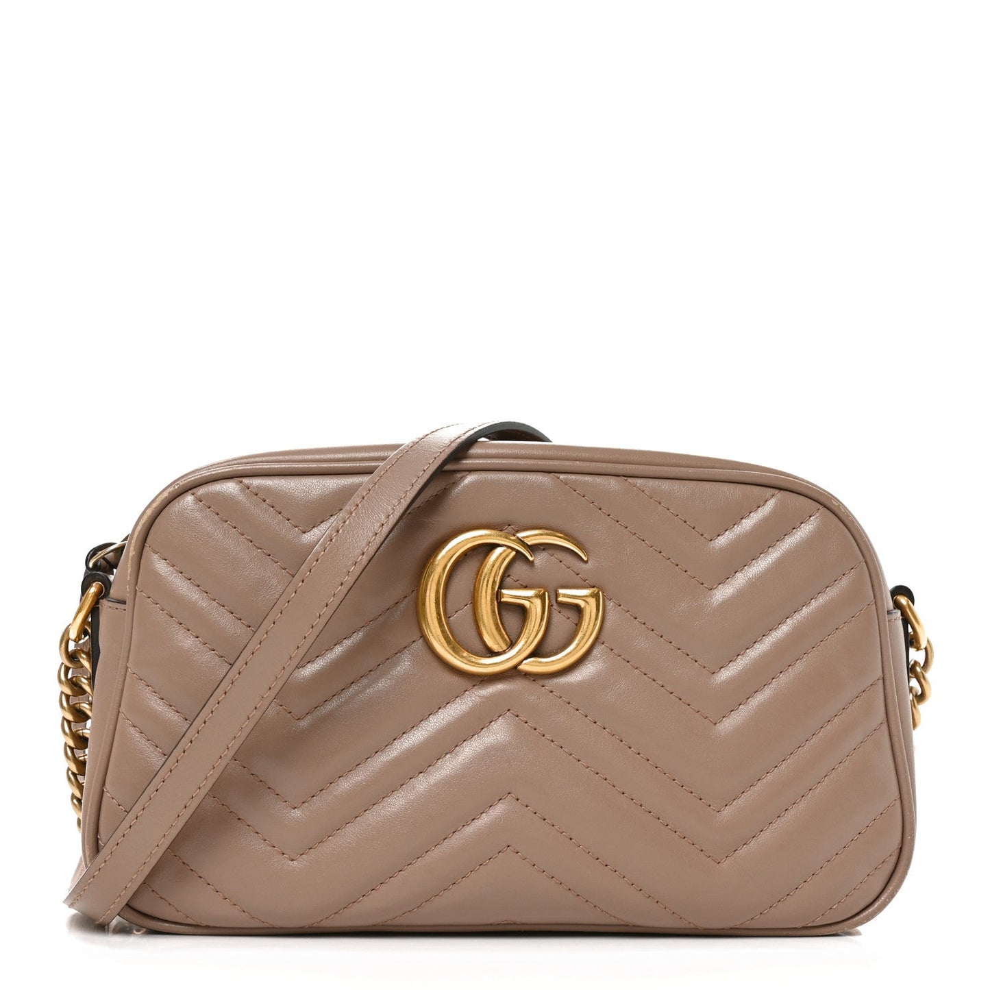 Calfskin Matelasse Small GG Marmont Chain Shoulder Bag Porcelain Rose