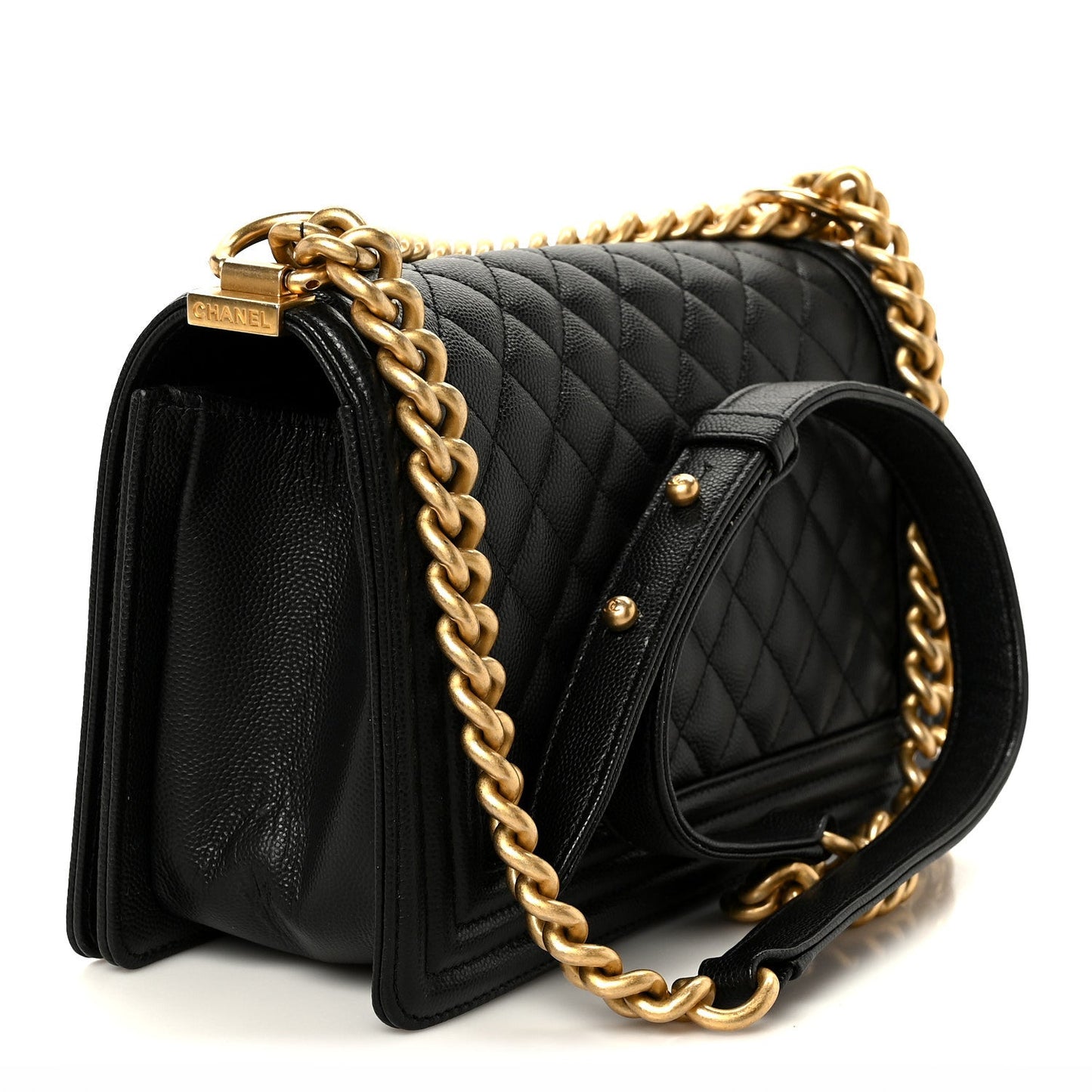 Caviar Quilted Medium Boy Flap Black
