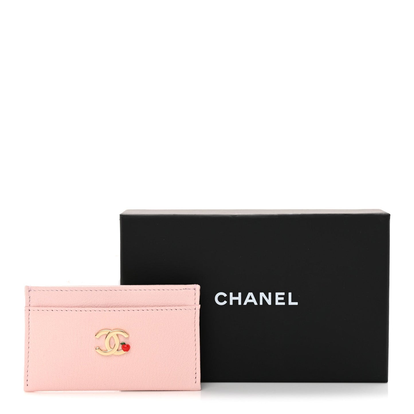 Grained Goatskin CC Apple Card Holder Light Pink