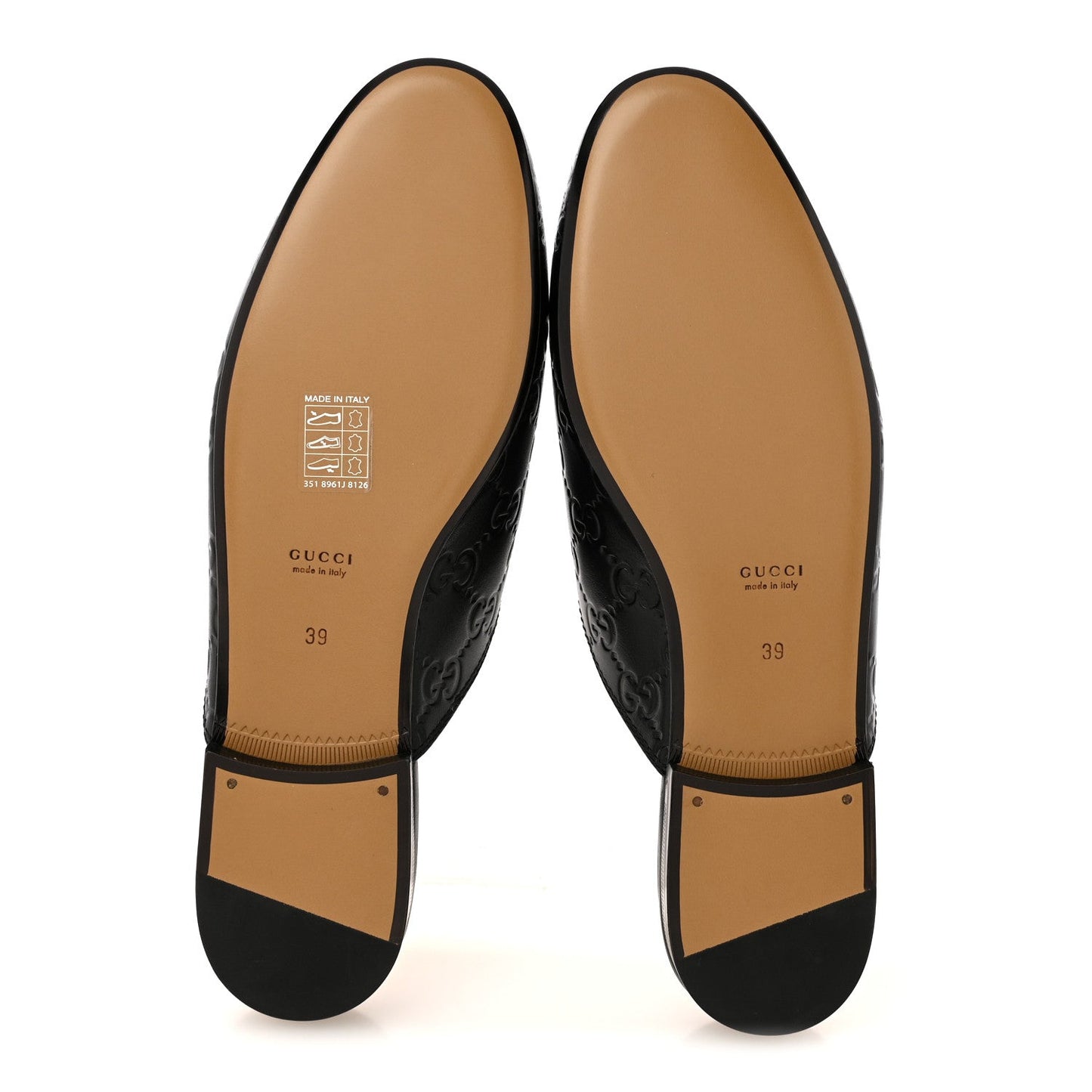 Glamour Calfskin Guccissima Womens Princetown Slippers 39 Black