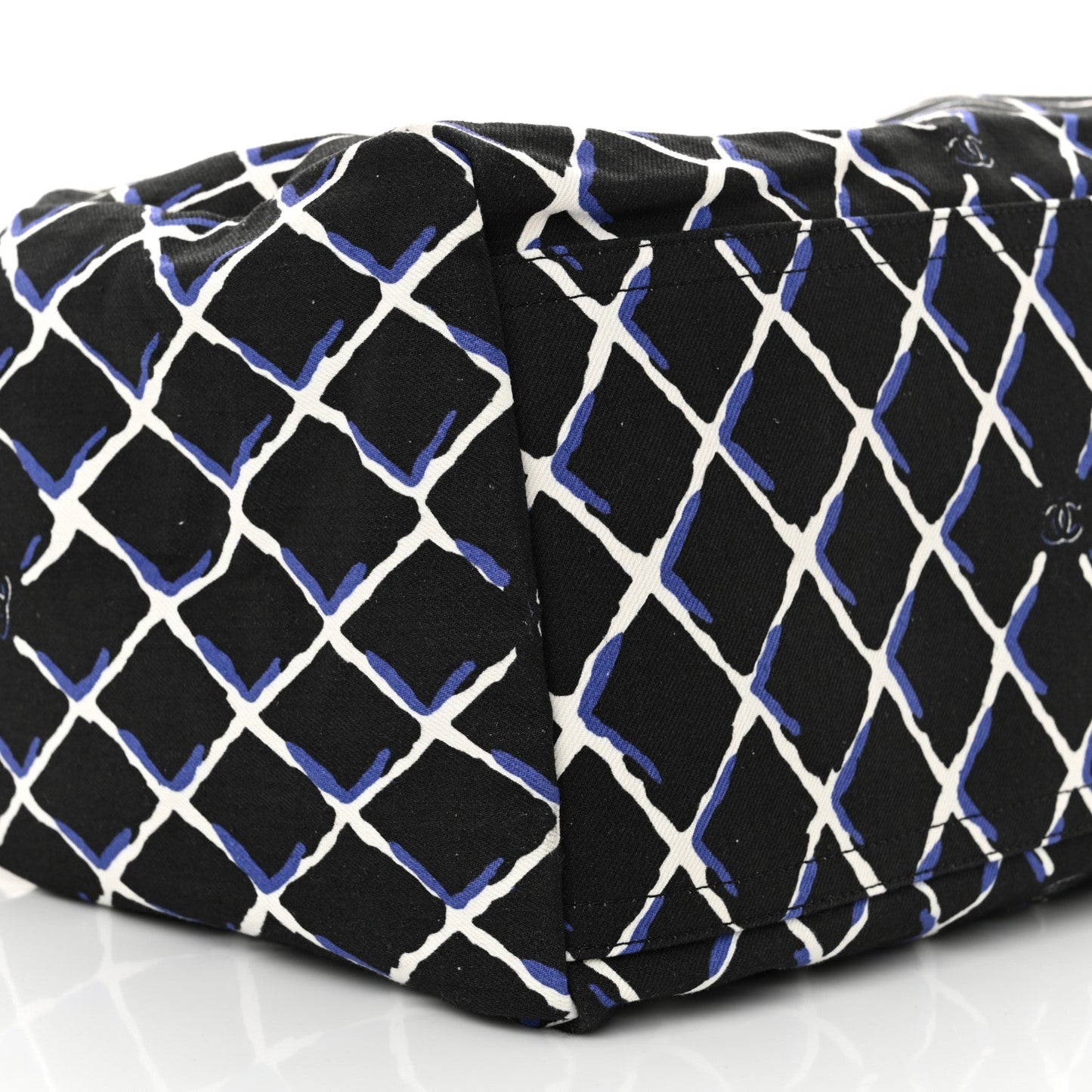 Canvas Printed Airline Drawstring Bag Black Blue