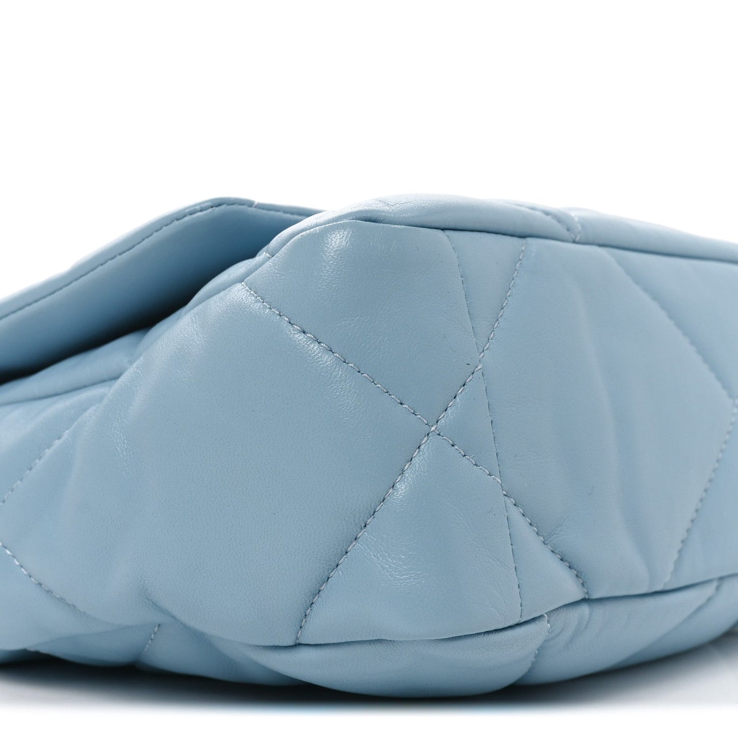 Lambskin Quilted Medium Chanel 19 Flap Light Blue Light Blue