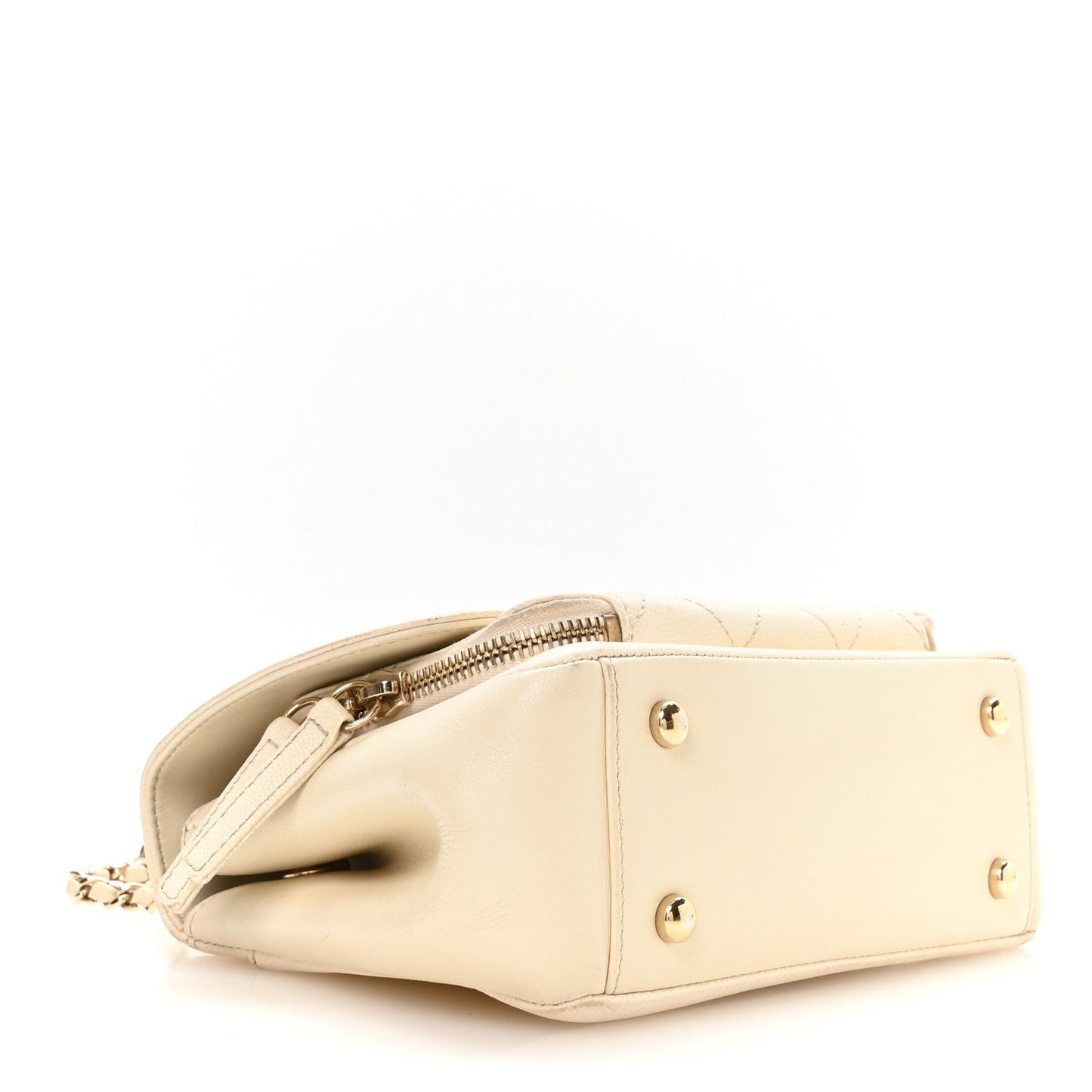 Caviar Quilted Small Business Affinity Flap White
