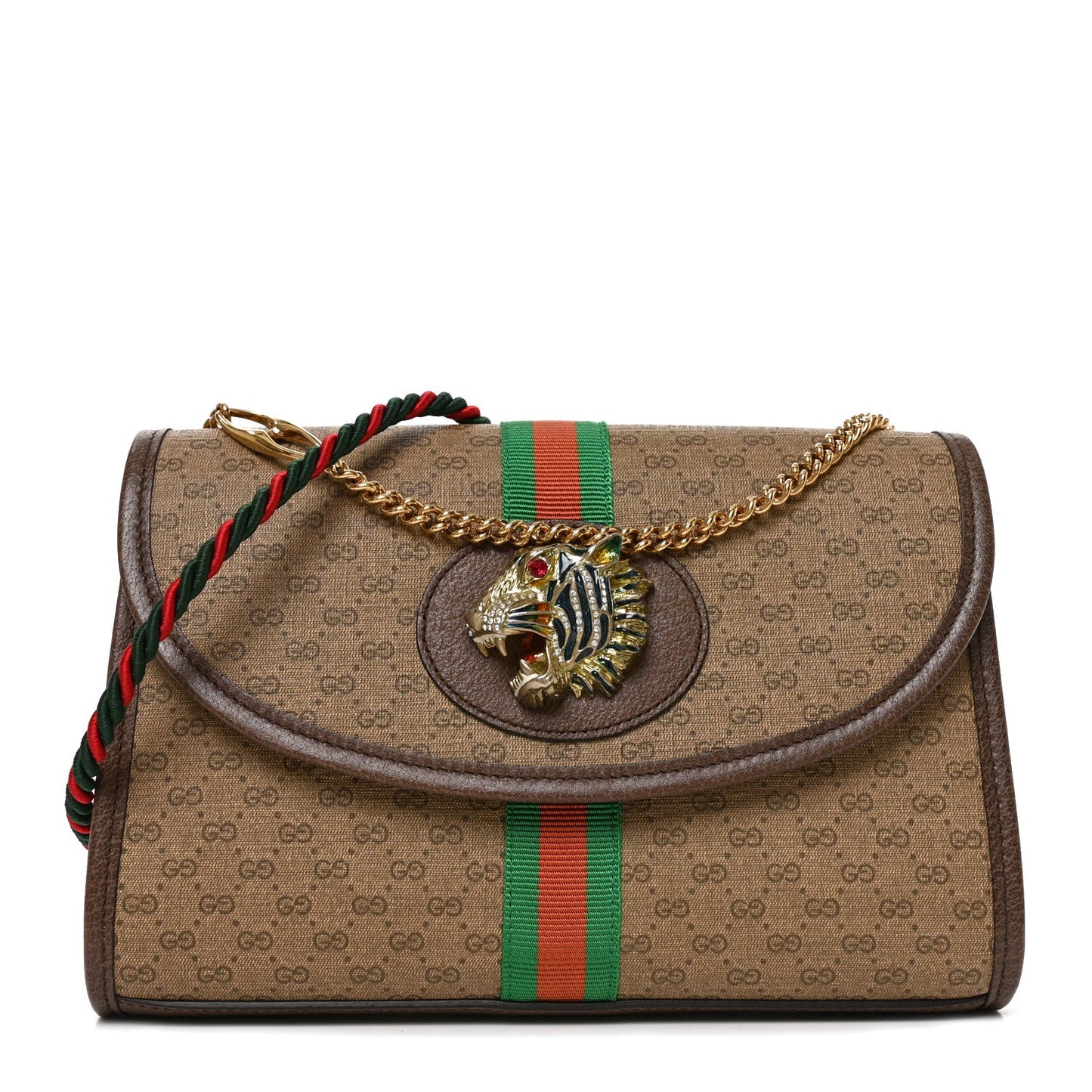 Mini Vintage GG Supreme Monogram Web Small Rajah Slim Flap Shoulder Bag Beige New Acero