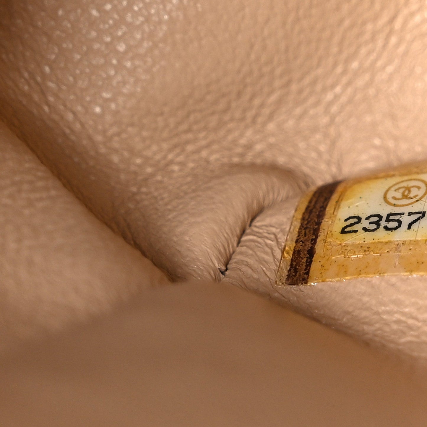 Caviar Quilted Jumbo Double Flap Beige