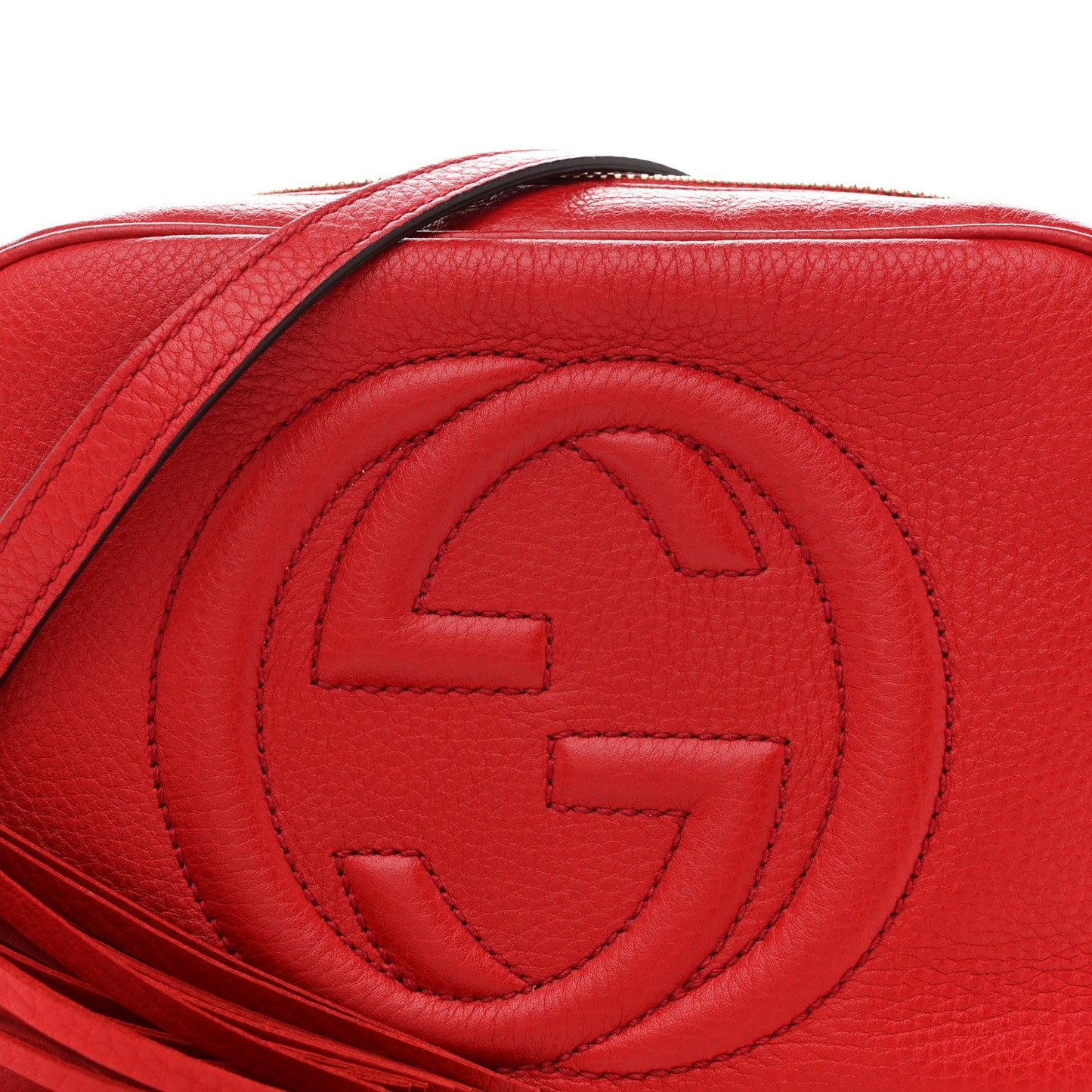 Pebbled Calfskin Small Soho Disco Bag Vibrant Red