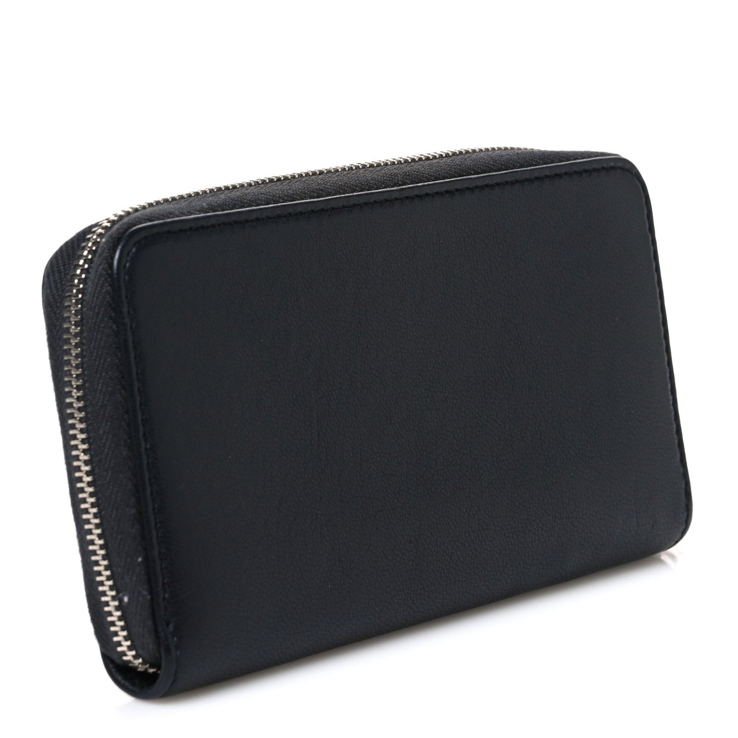 Lambskin Studded Small Timeless CC Zip Around Wallet Black