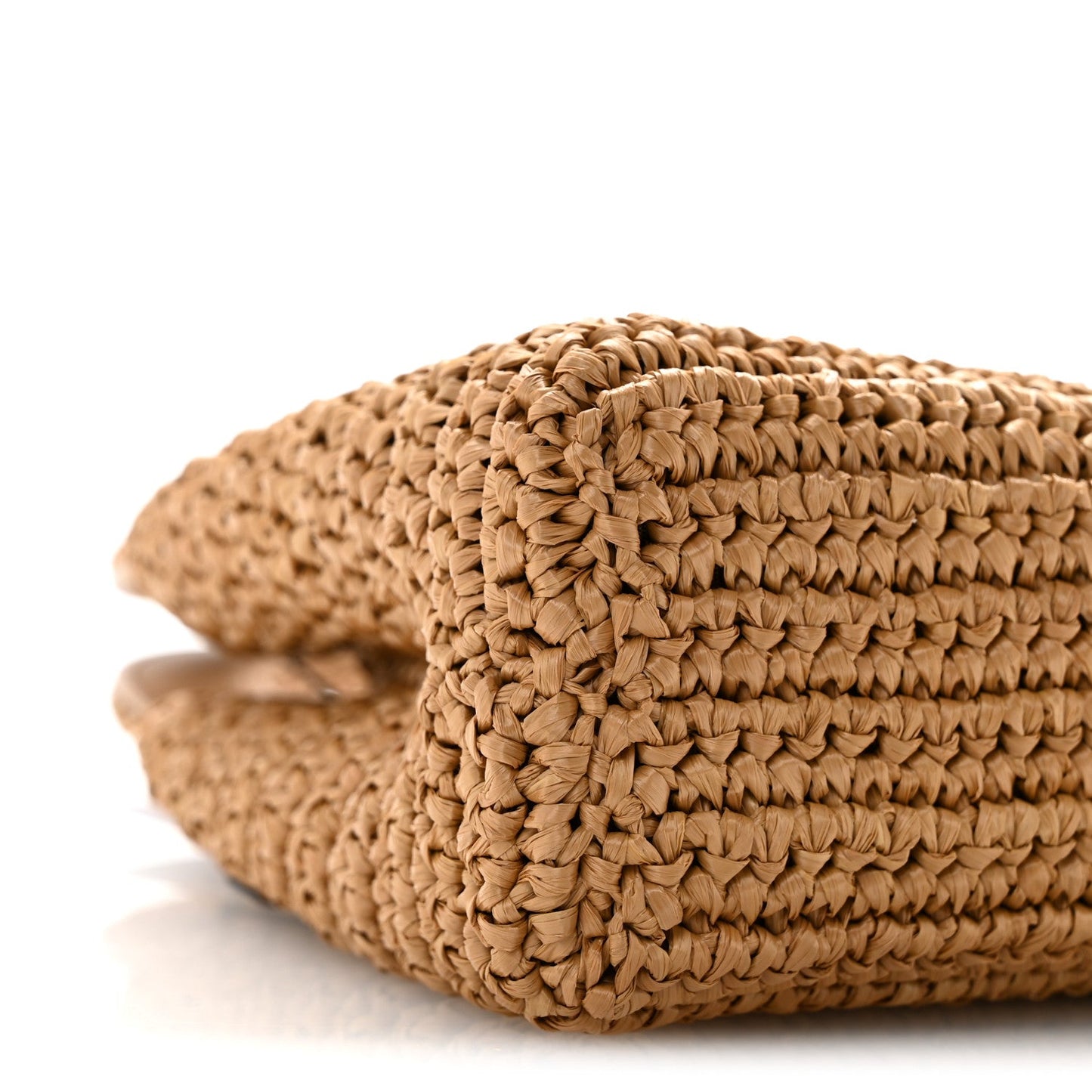 Braided Raffia Nano Kelly Flap Bag Dark Beige