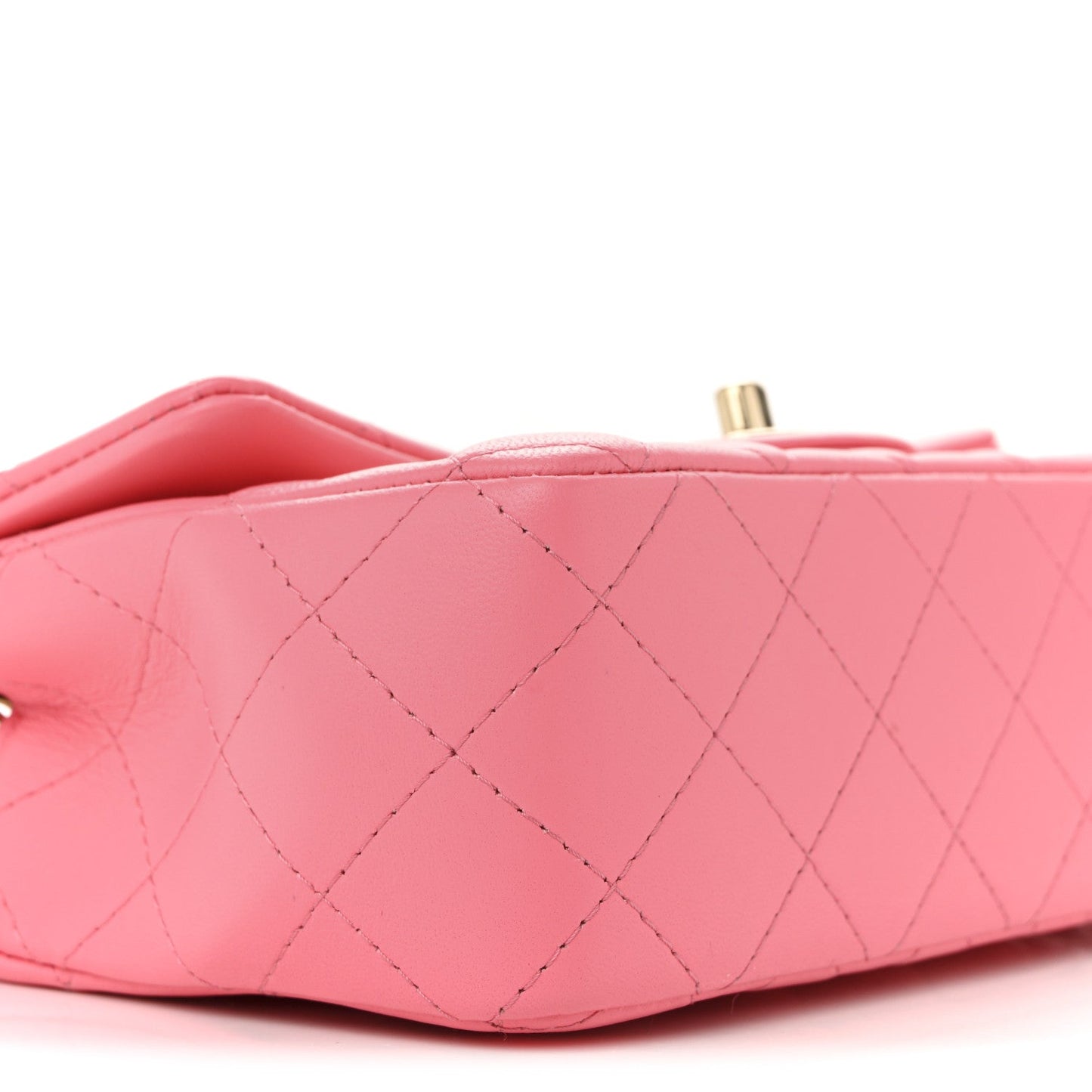 Lambskin Quilted Mini Rectangular Flap Pink