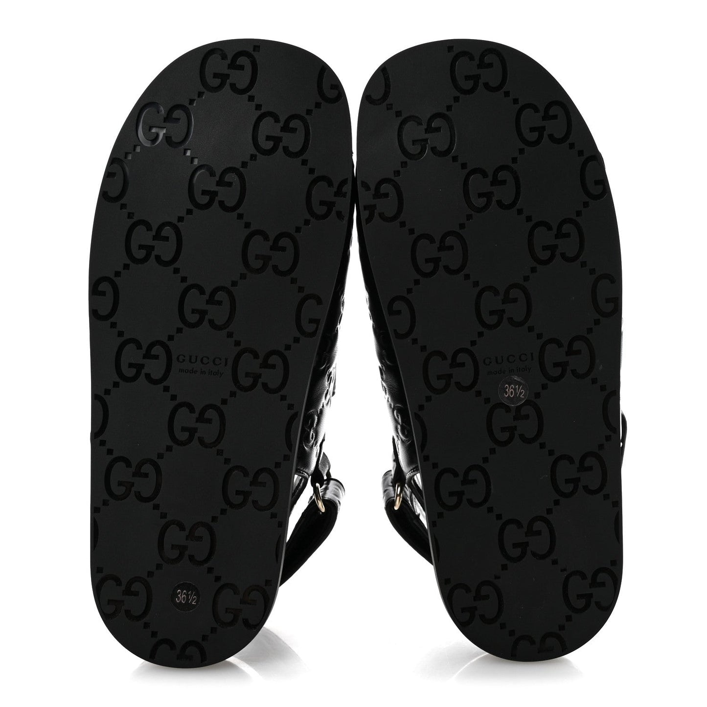 Guccissima GG Embossed Womens Sandals 36.5 Black