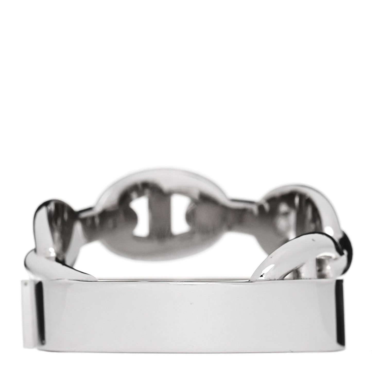 18K White Gold Kelly Diamond Double Tour Chaine d'Ancre Pave Ring 50 5.5