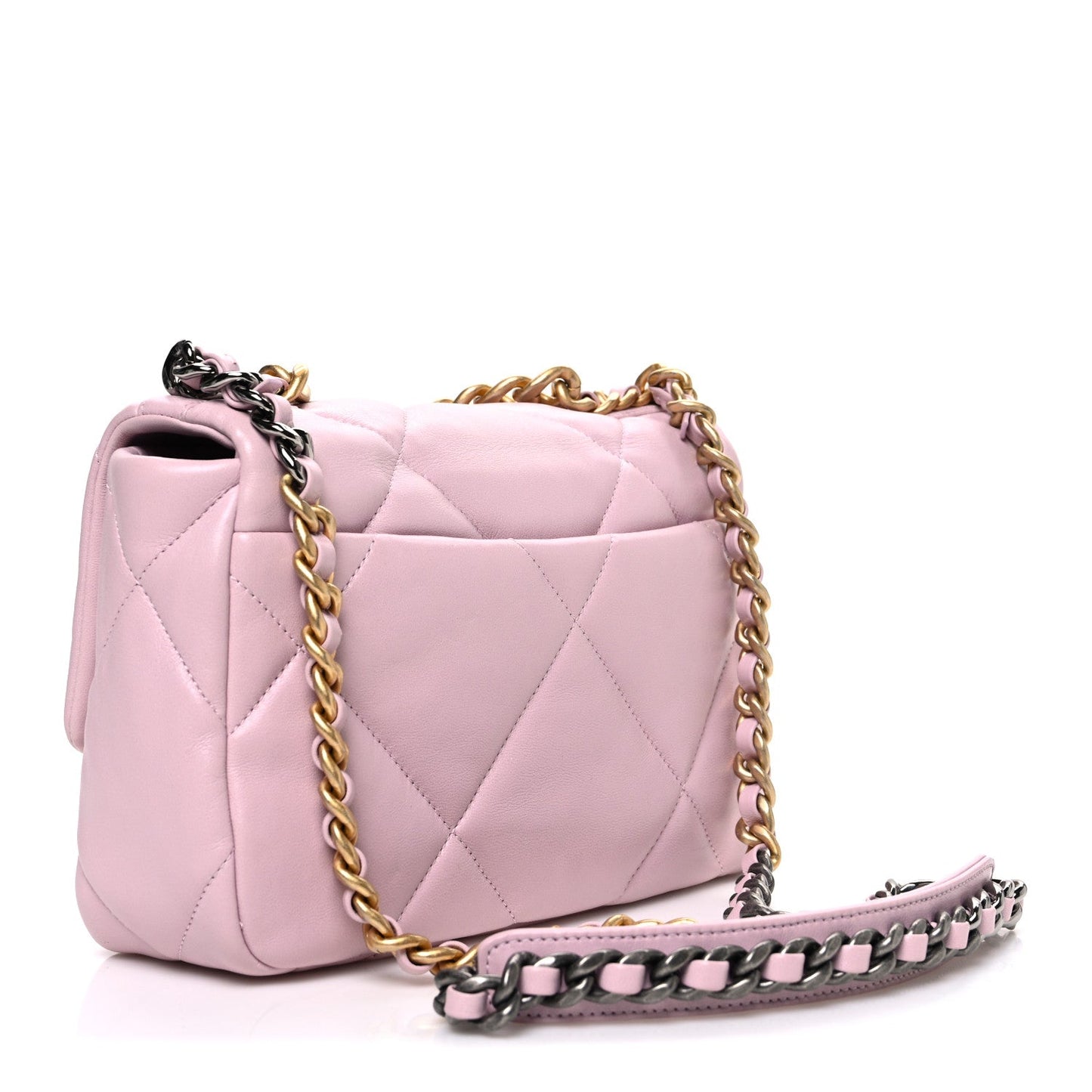 Lambskin Quilted Medium Chanel 19 Flap Light Pink