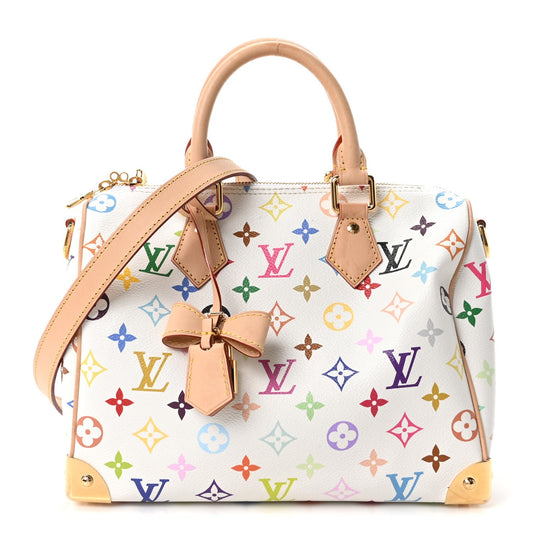 LV X TM Monogram Multicolor Speedy Bandouliere 25 White