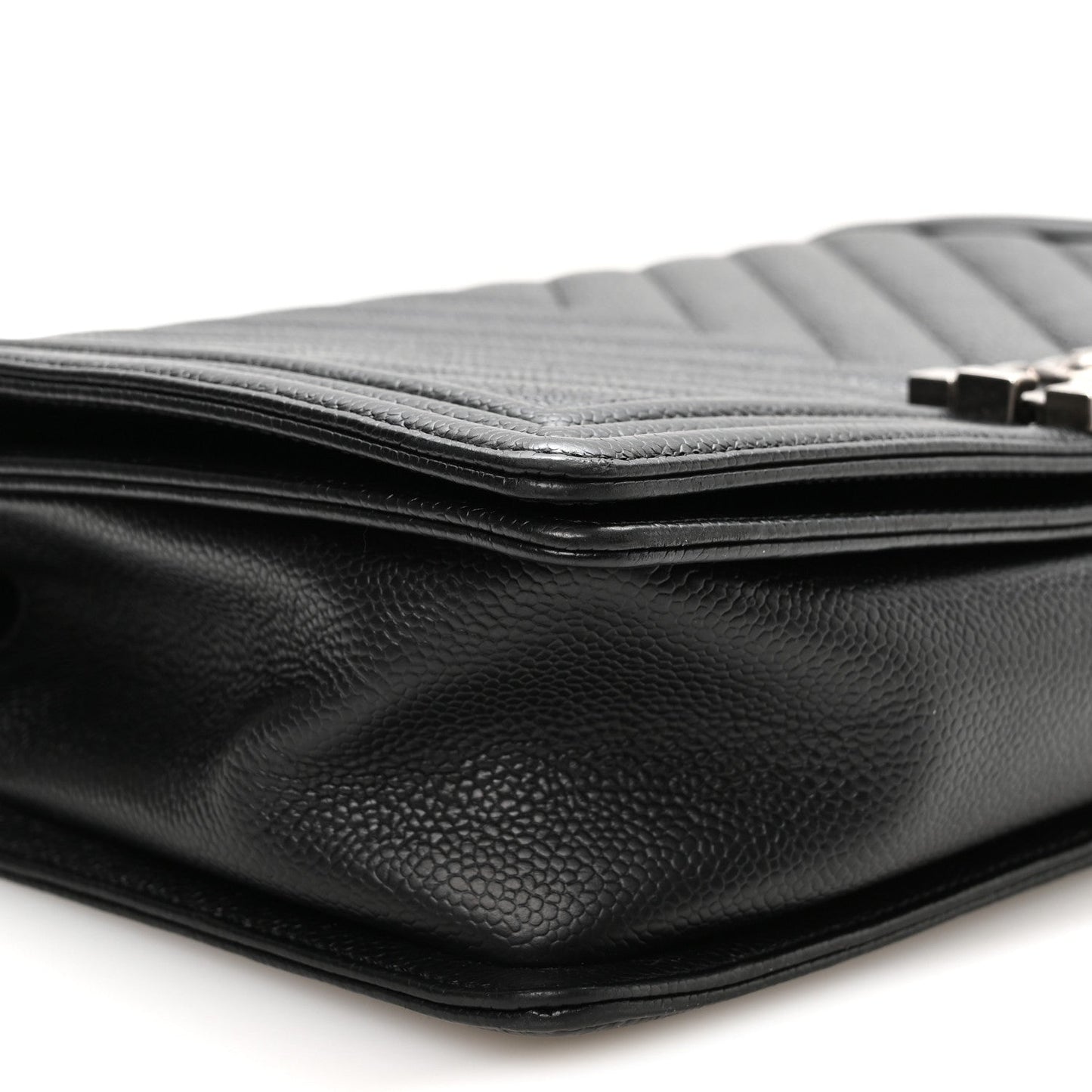 Calfskin Chevron Quilted New Medium Boy Flap Black