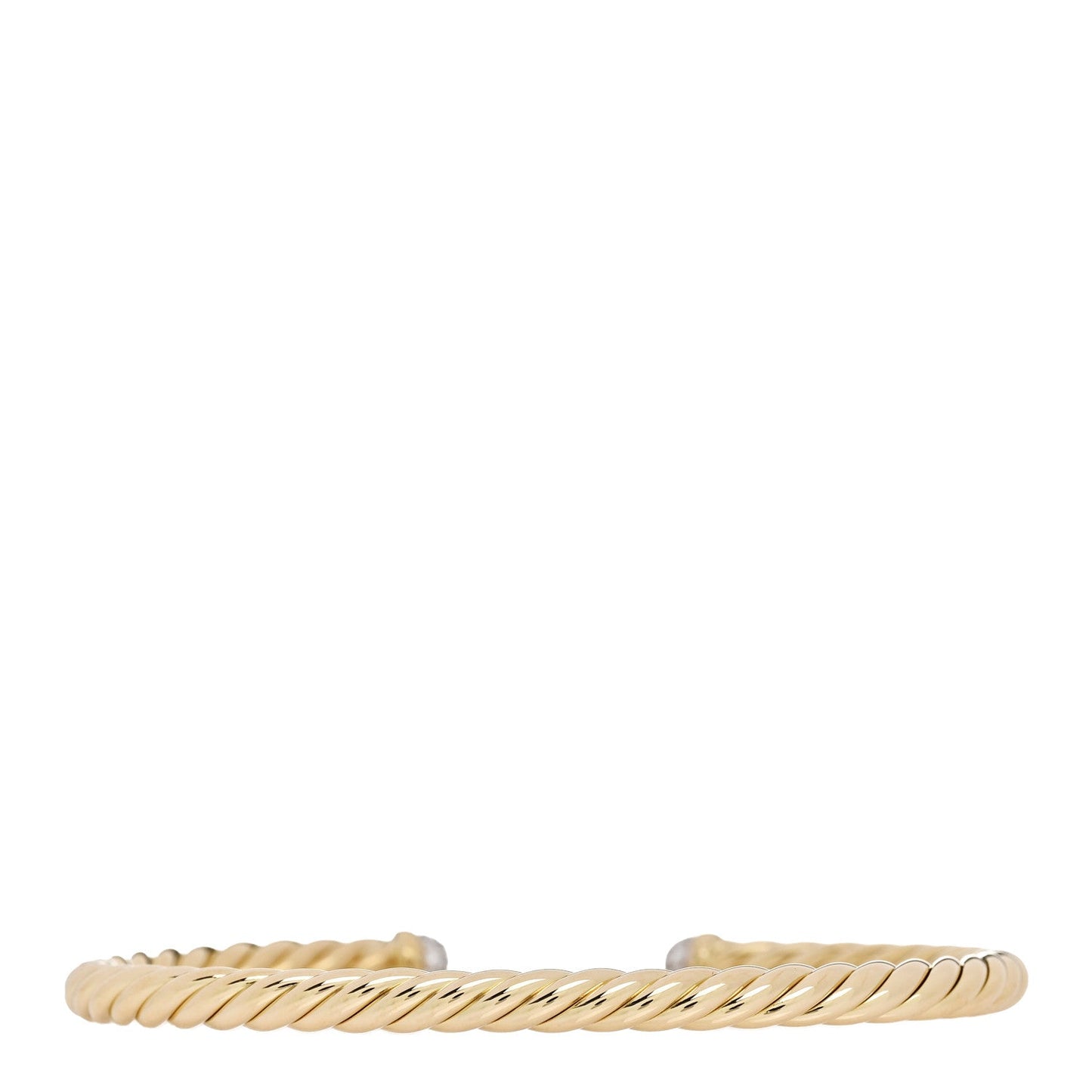 18K Yellow Gold Diamond 4mm Cable Flex Cuff Bracelet