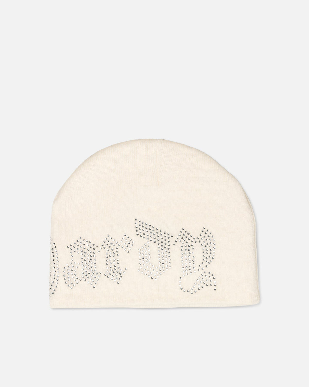 Ed Hardy Rhinestone Beanie Off White