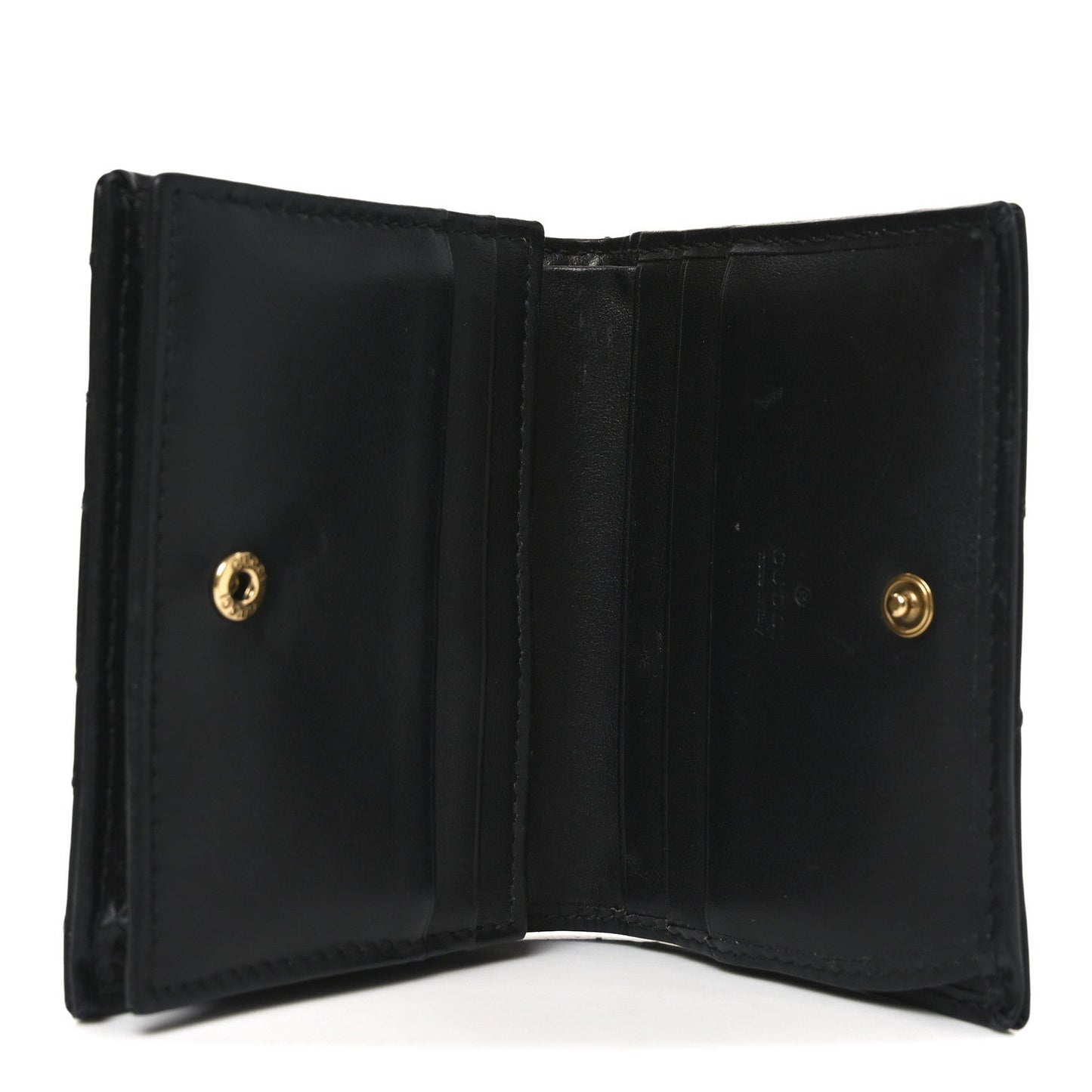 Calfskin Matelasse GG Marmont Card Case Wallet Black