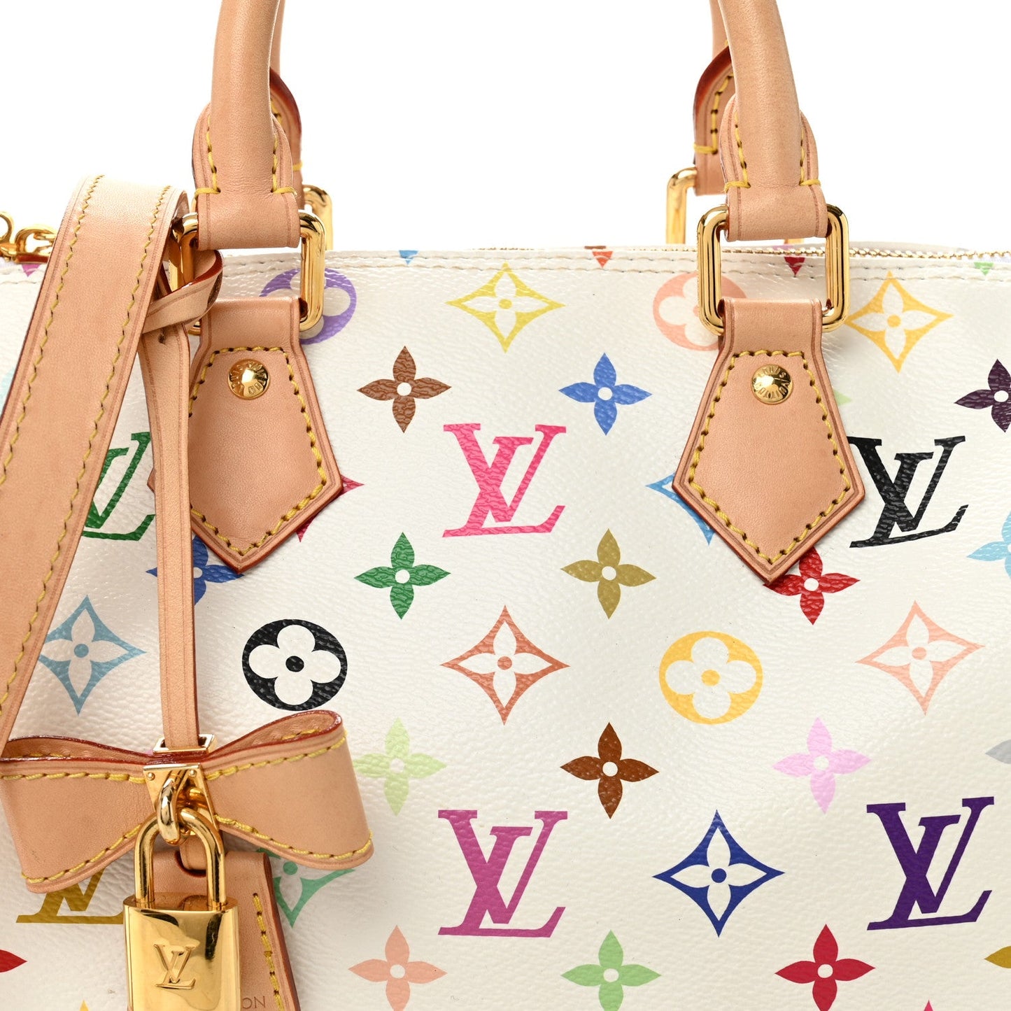 LV X TM Monogram Multicolor Speedy Bandouliere 25 White