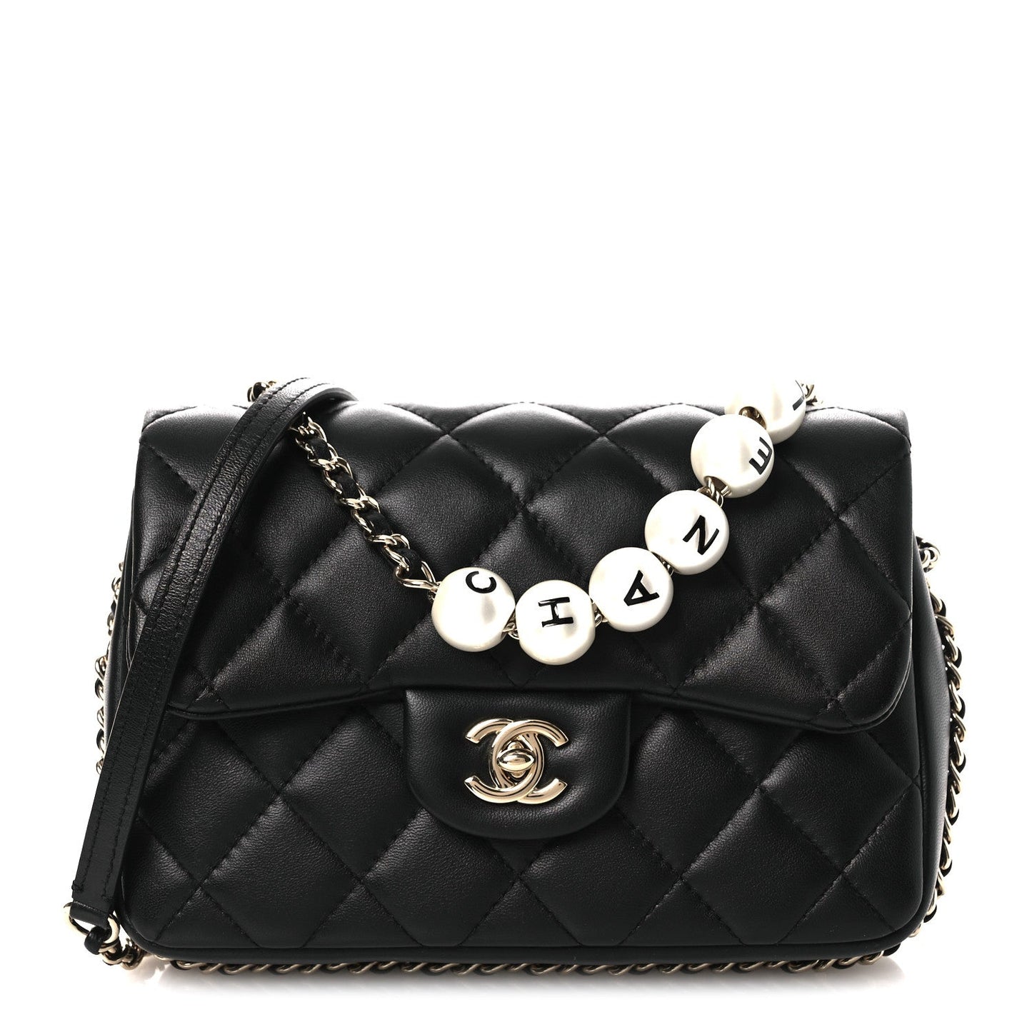 Lambskin Quilted Small My Precious Flap Black