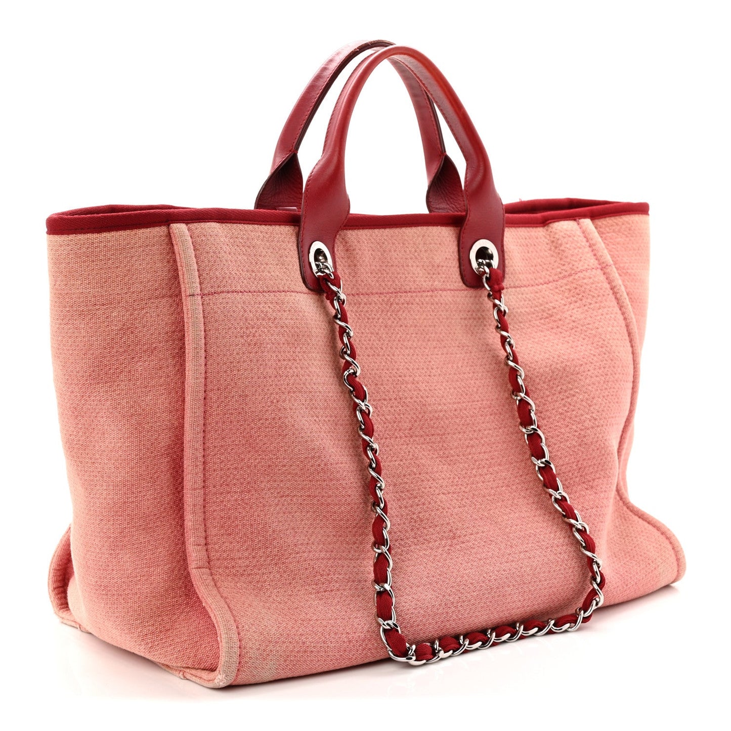 Canvas Medium Deauville Tote Red