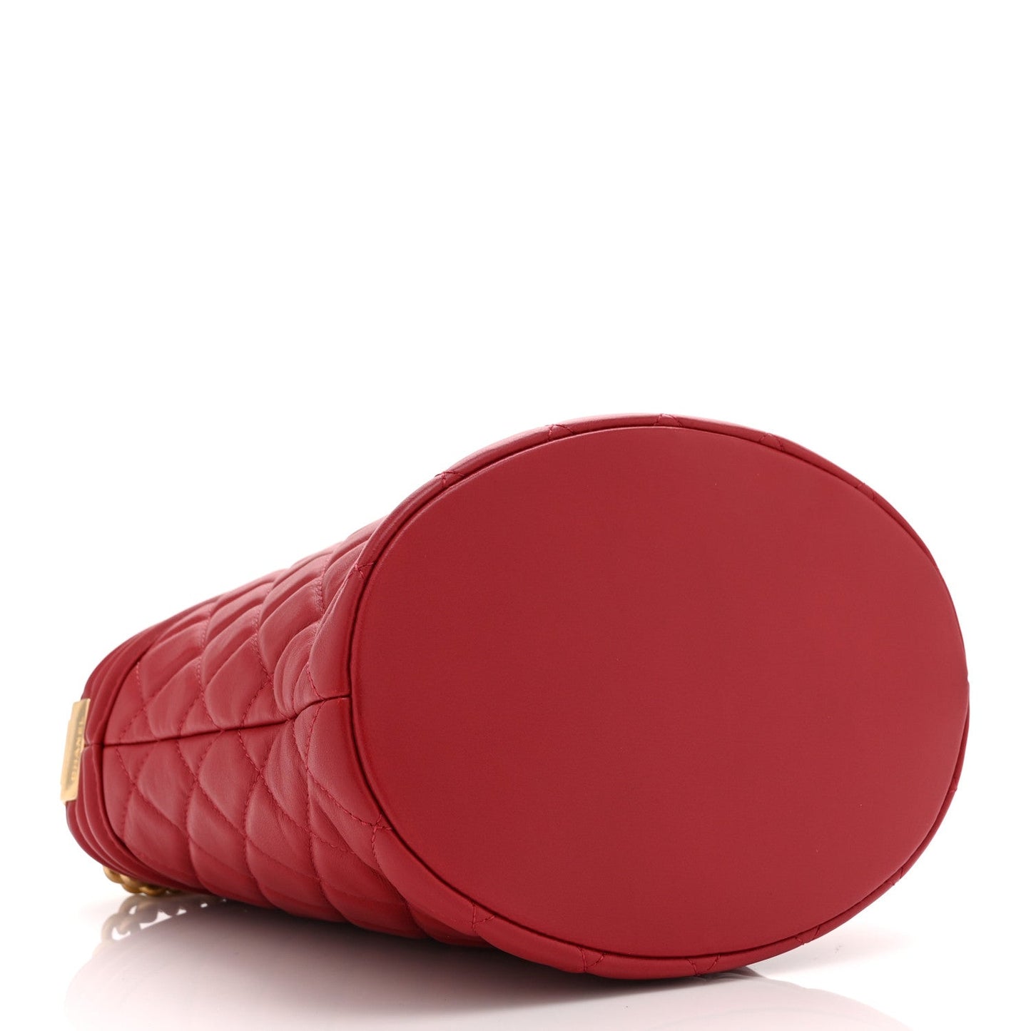 Calfskin Quilted Boy Bucket Bag Red