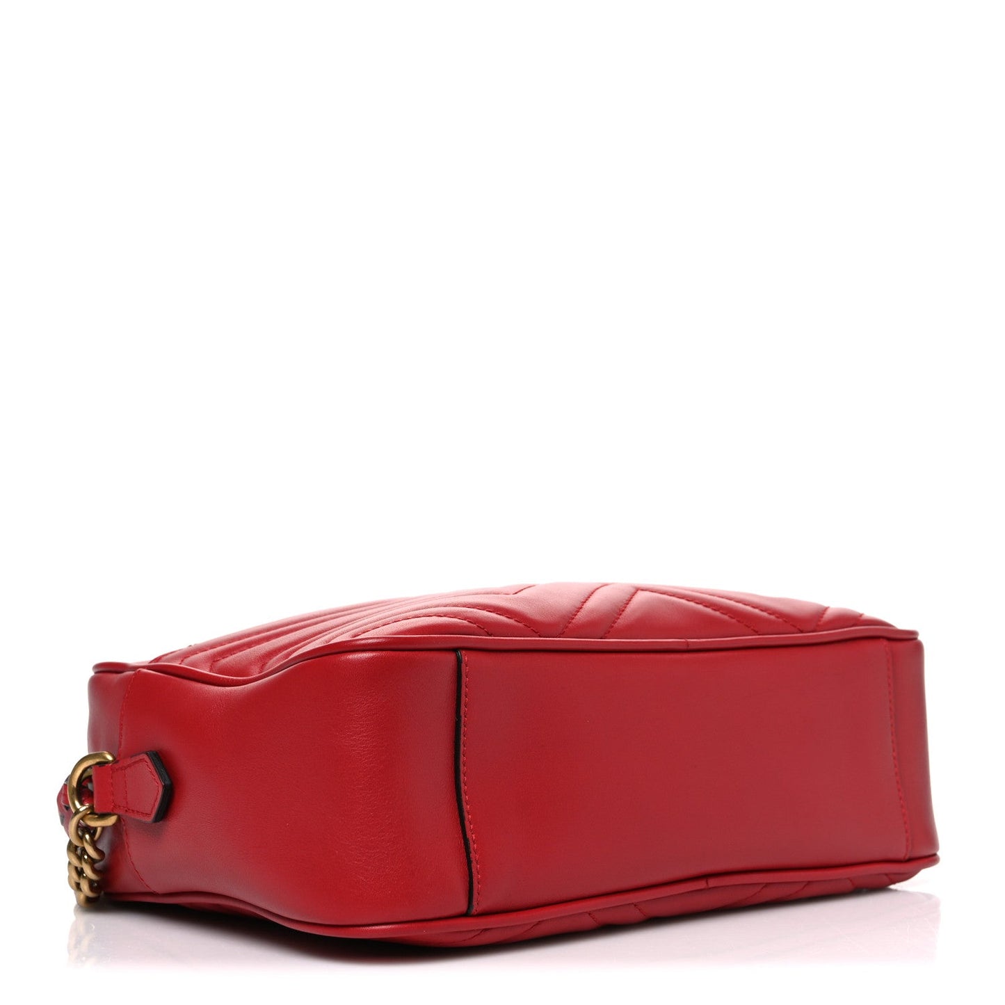Calfskin Matelasse Medium GG Marmont Chain Shoulder Bag Hibiscus Red