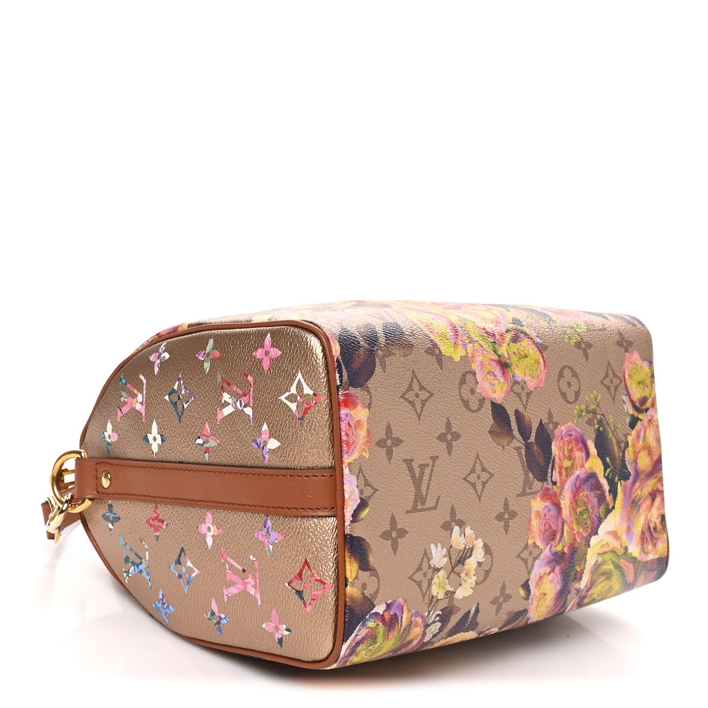 Metallic Monogram LV Garden Speedy Bandouliere 25 Gold
