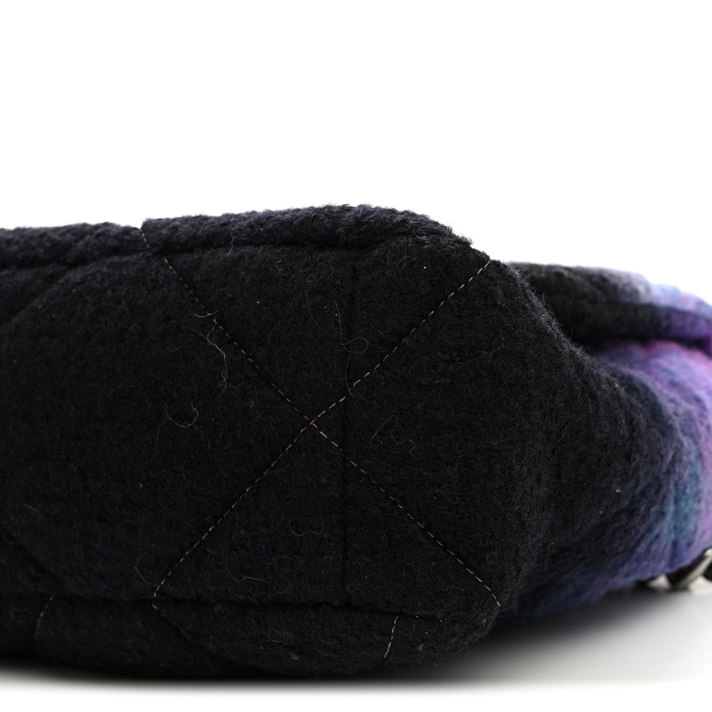 Wool Tweed Quilted Large Chanel 19 Flap Purple Black Blue