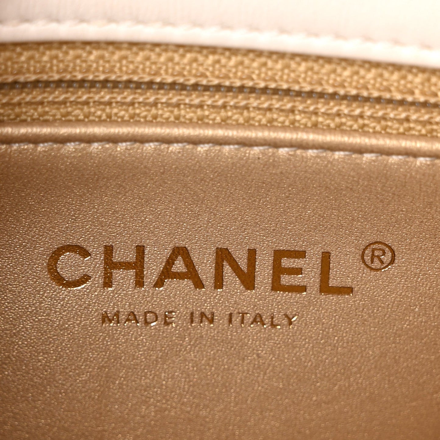 Lambskin Quilted Small CC Crystal Logo Chain Flap White