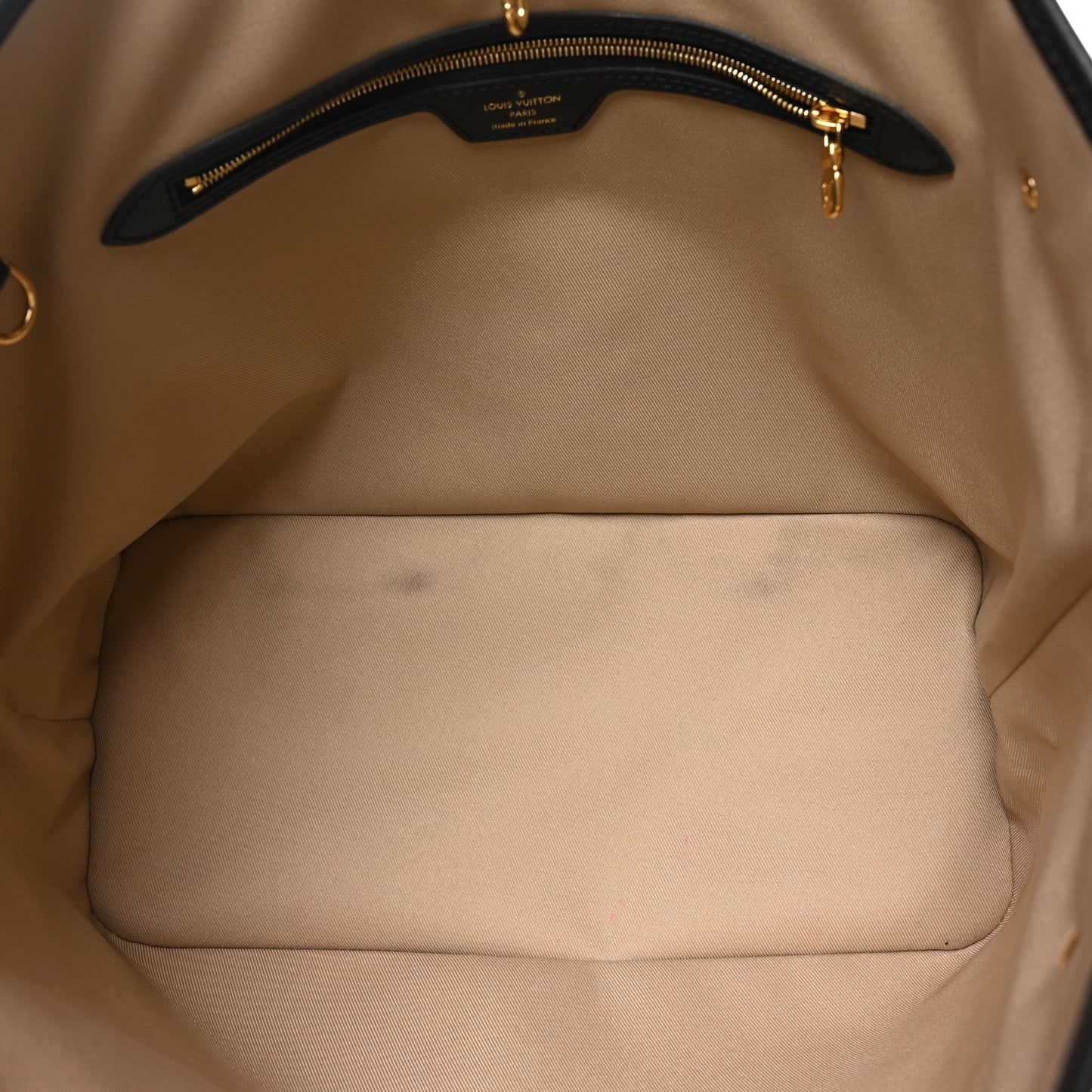 Cotton Monogram Embroidered Neverfull MM Beige Black