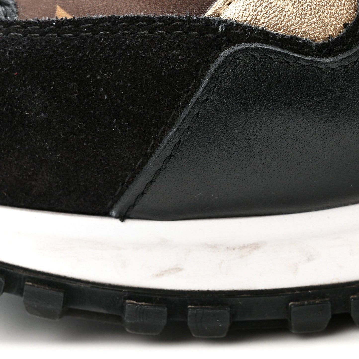 Suede Calfskin Recycled Monogram Nylon Run Away Sneakers 39 Black