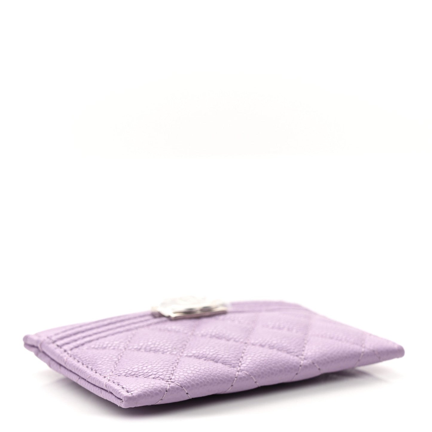Caviar Quilted Boy Card Holder Light Purple