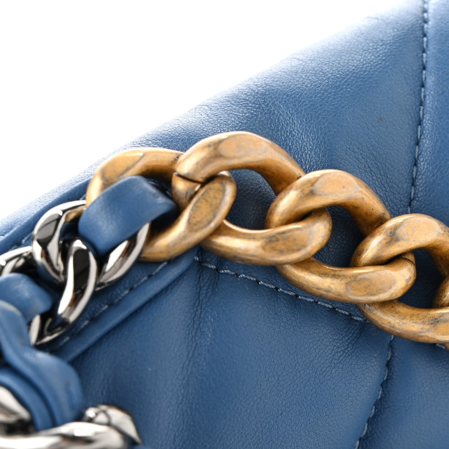 Lambskin Quilted Medium Chanel 19 Flap Blue