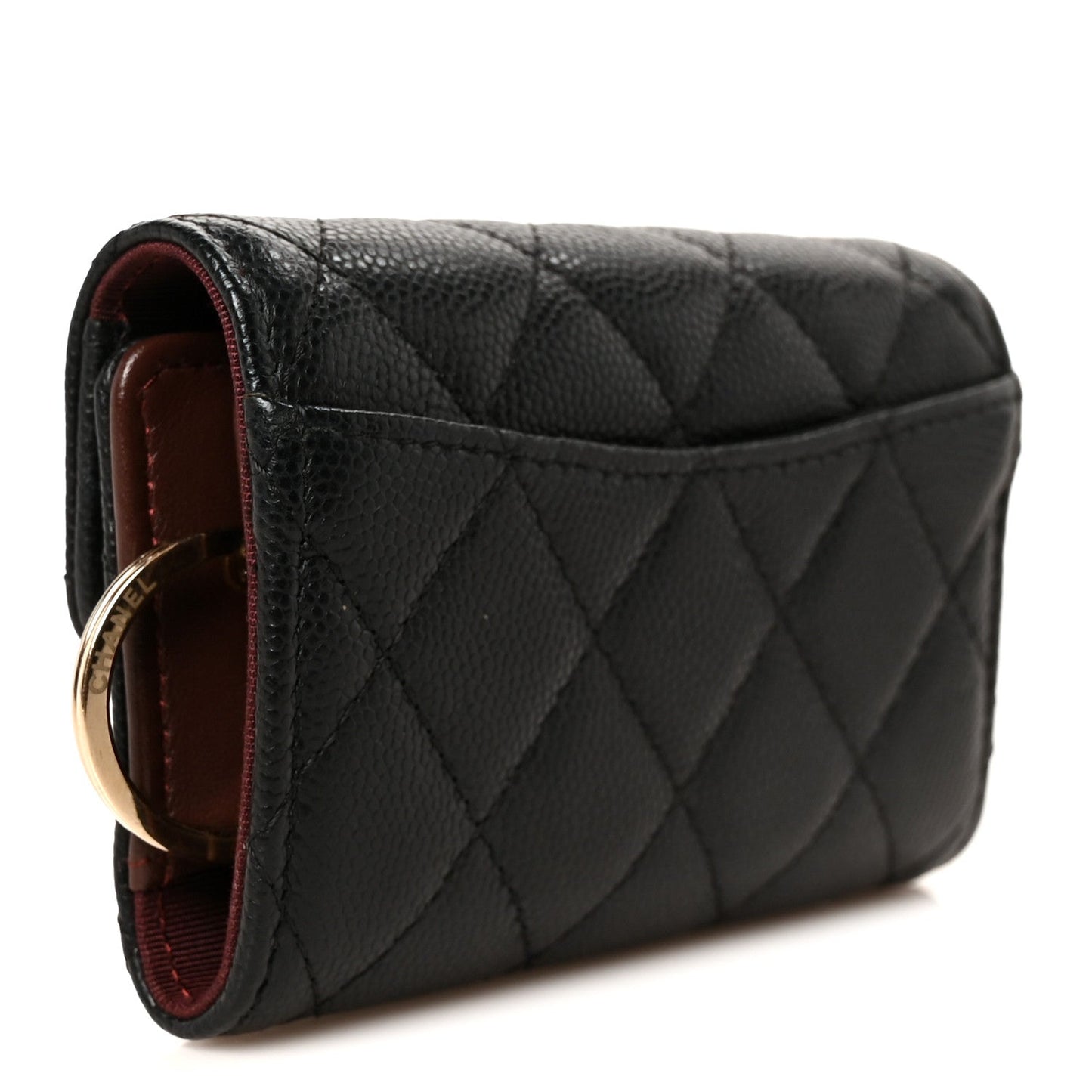 Caviar Quilted Classic 4 Key Holder Wallet Black