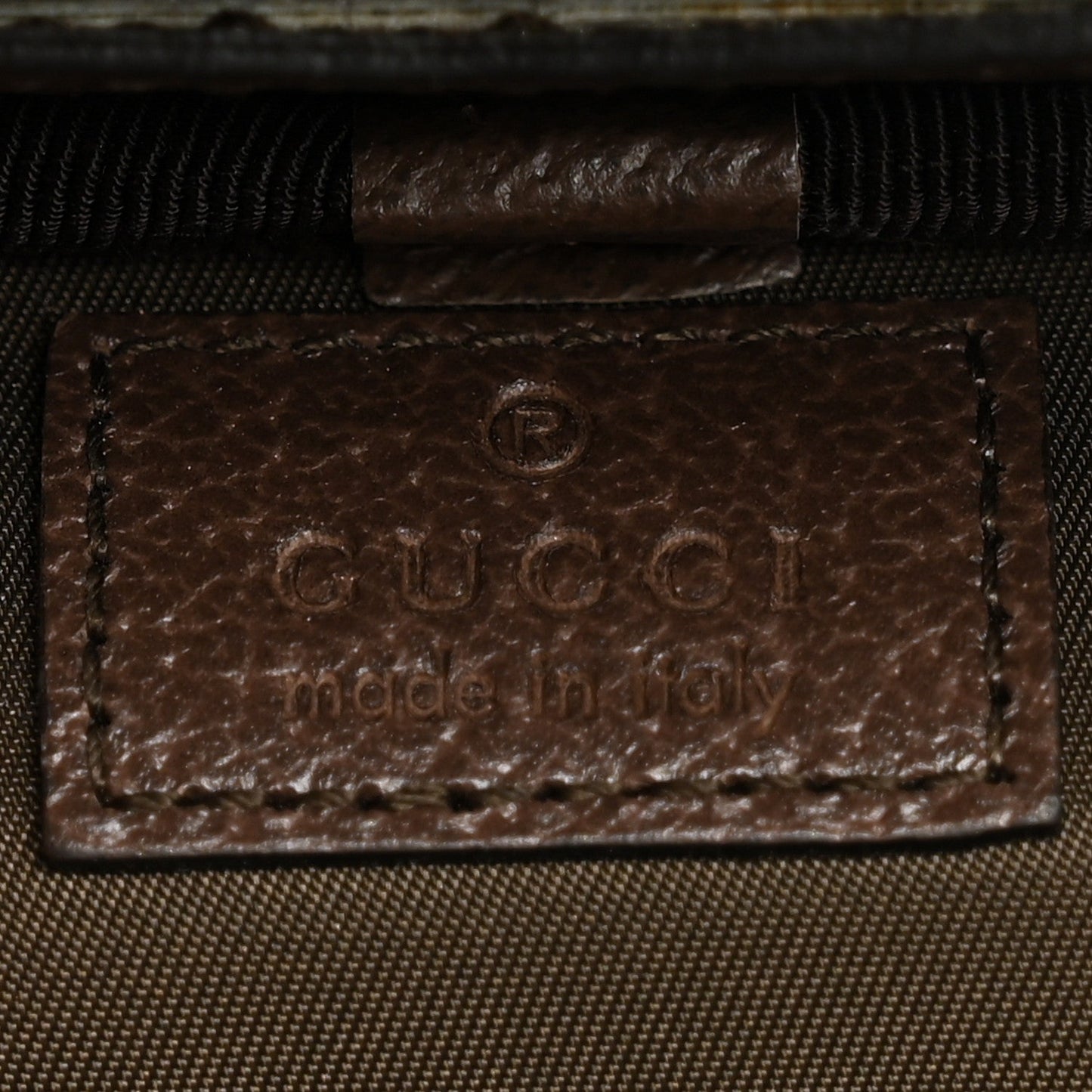 GG Supreme Monogram Textured Calfskin Web Ophidia Vanity Cosmetic Case Beige Ebony New Acero