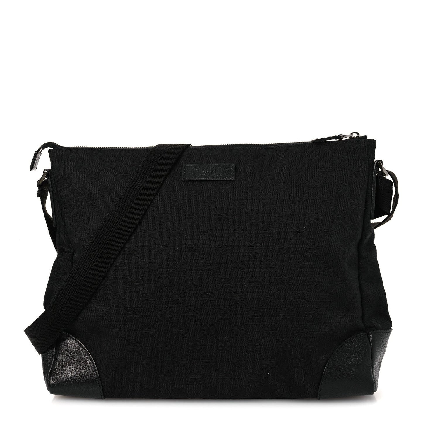 Monogram Flat Messenger Bag Black