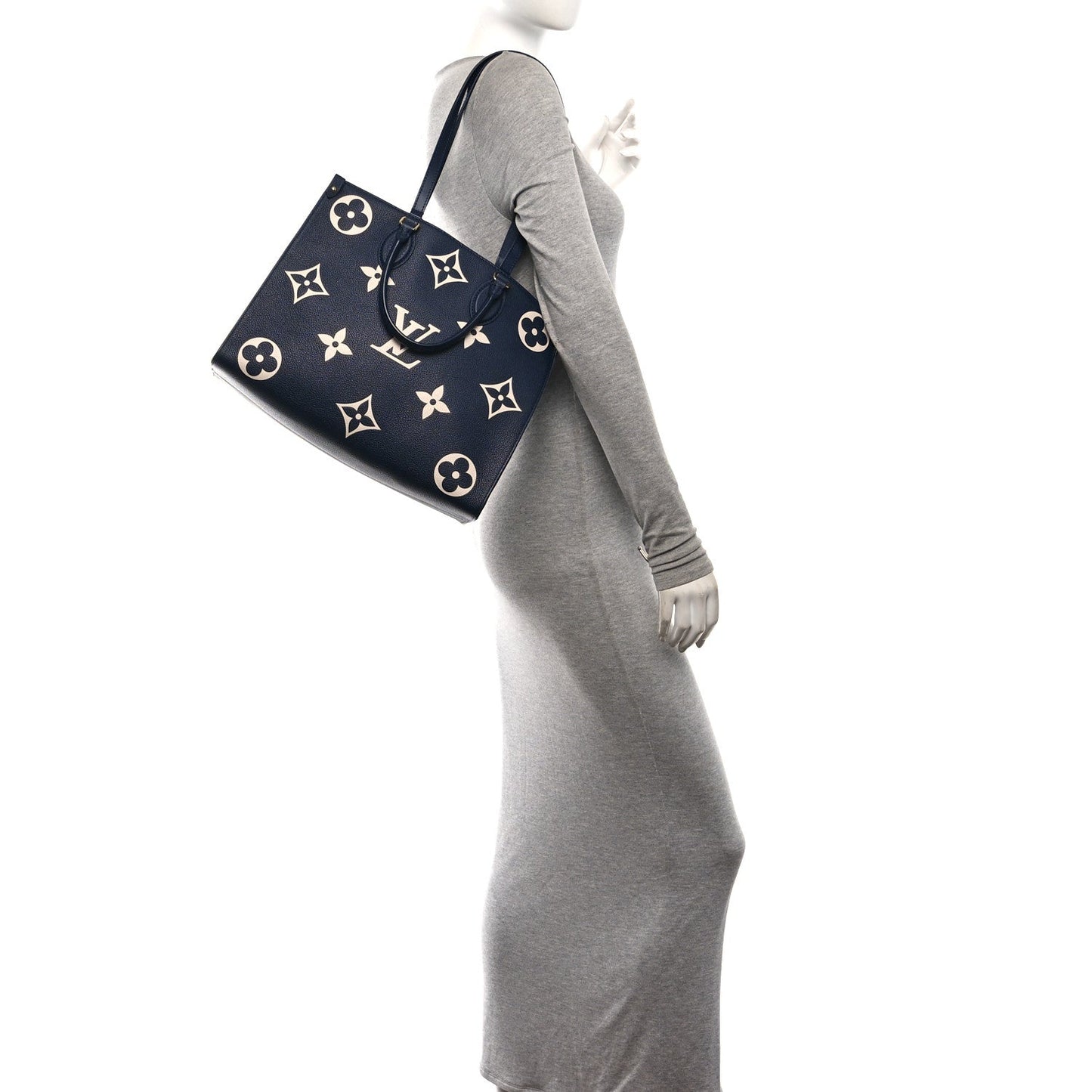 Empreinte Monogram Giant Onthego MM Navy Creme
