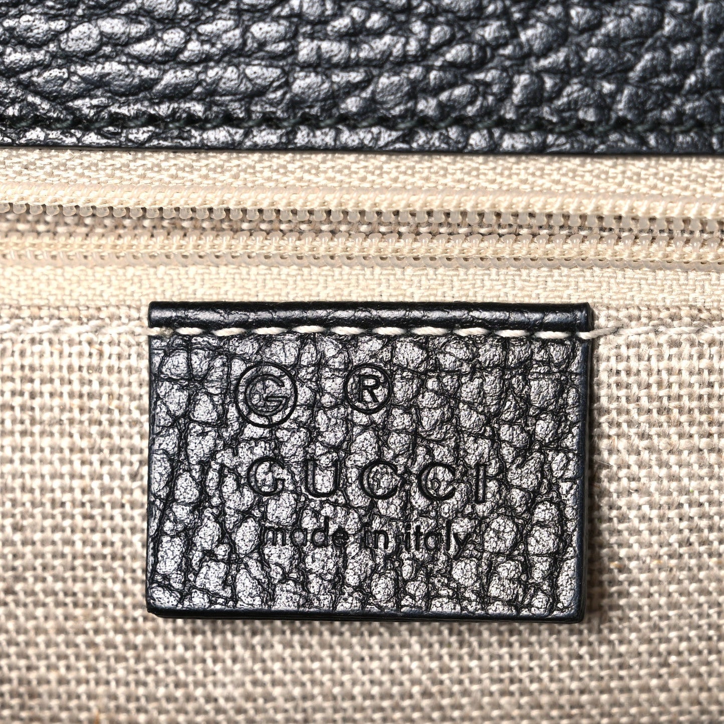 Dollar Calfskin Interlocking G Shoulder Bag Black
