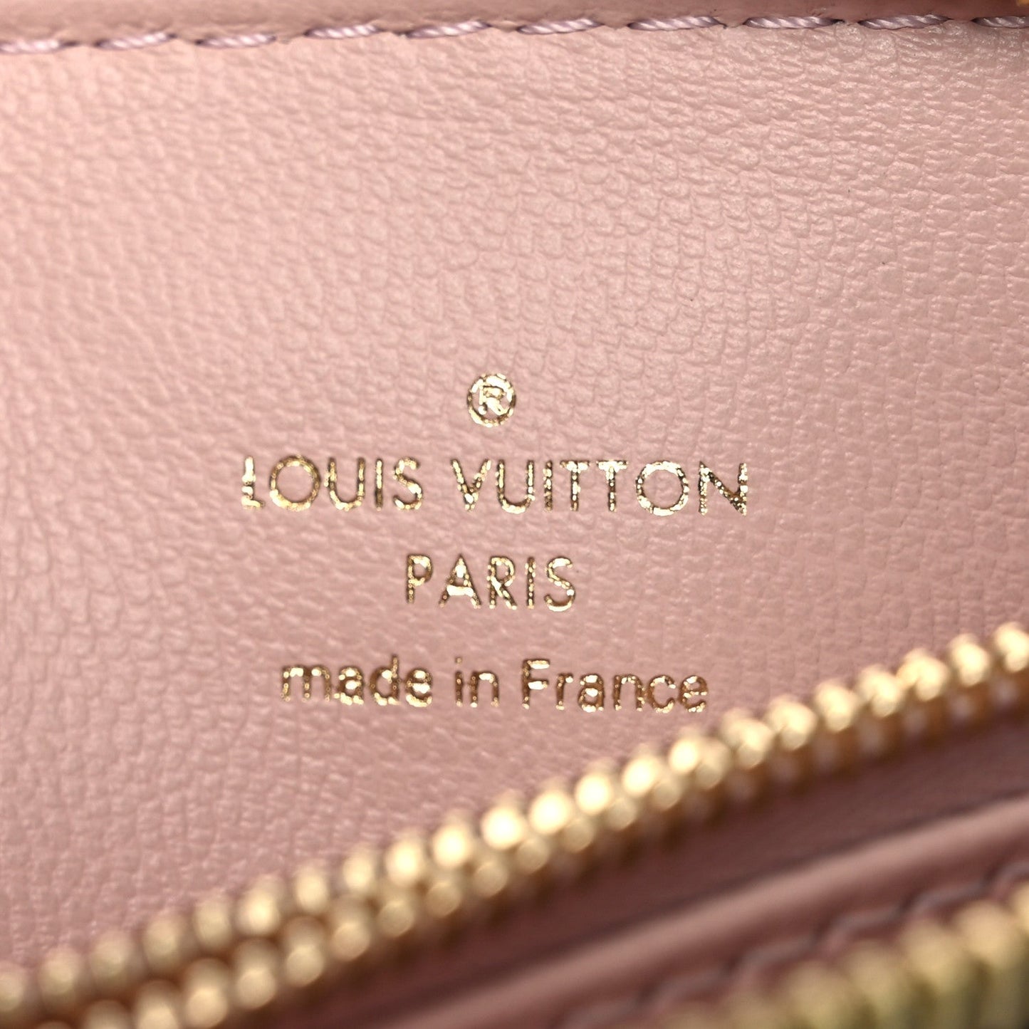 Lambskin Embossed Monogram LV Ski Coussin BB Black Rose