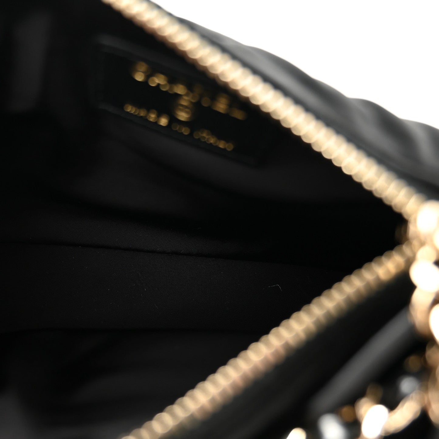 Velvet Effect Nylon Shiny Crumpled Calfskin Mini Quilted Chanel 25 Clutch With Chain Black