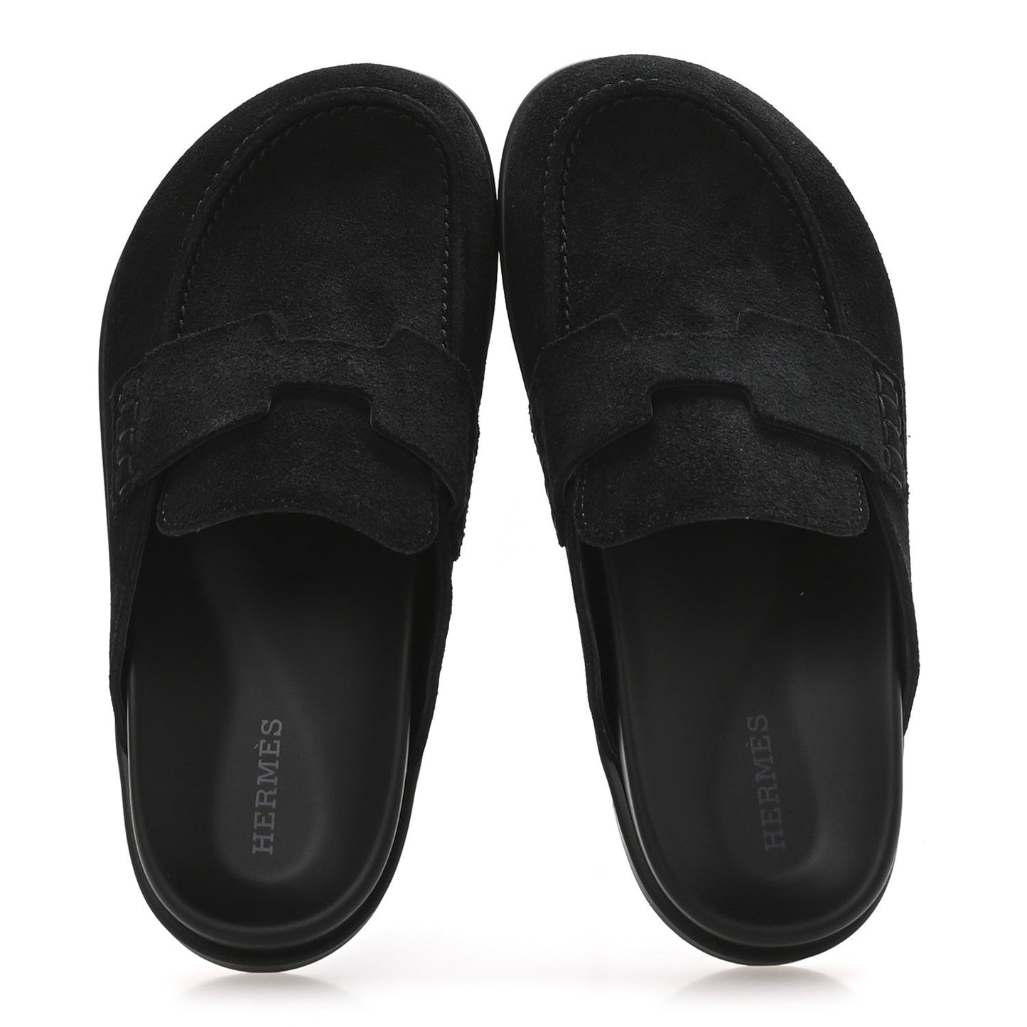 Suede Calfskin Go Mules 35 Black