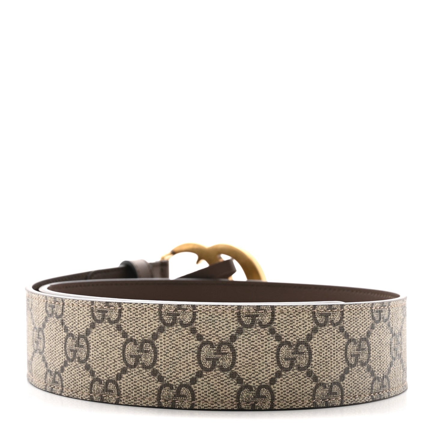 GG Supreme Monogram Matte Plutone Calfskin Double G 40mm Belt 75 30 Beige Ebony New Acero