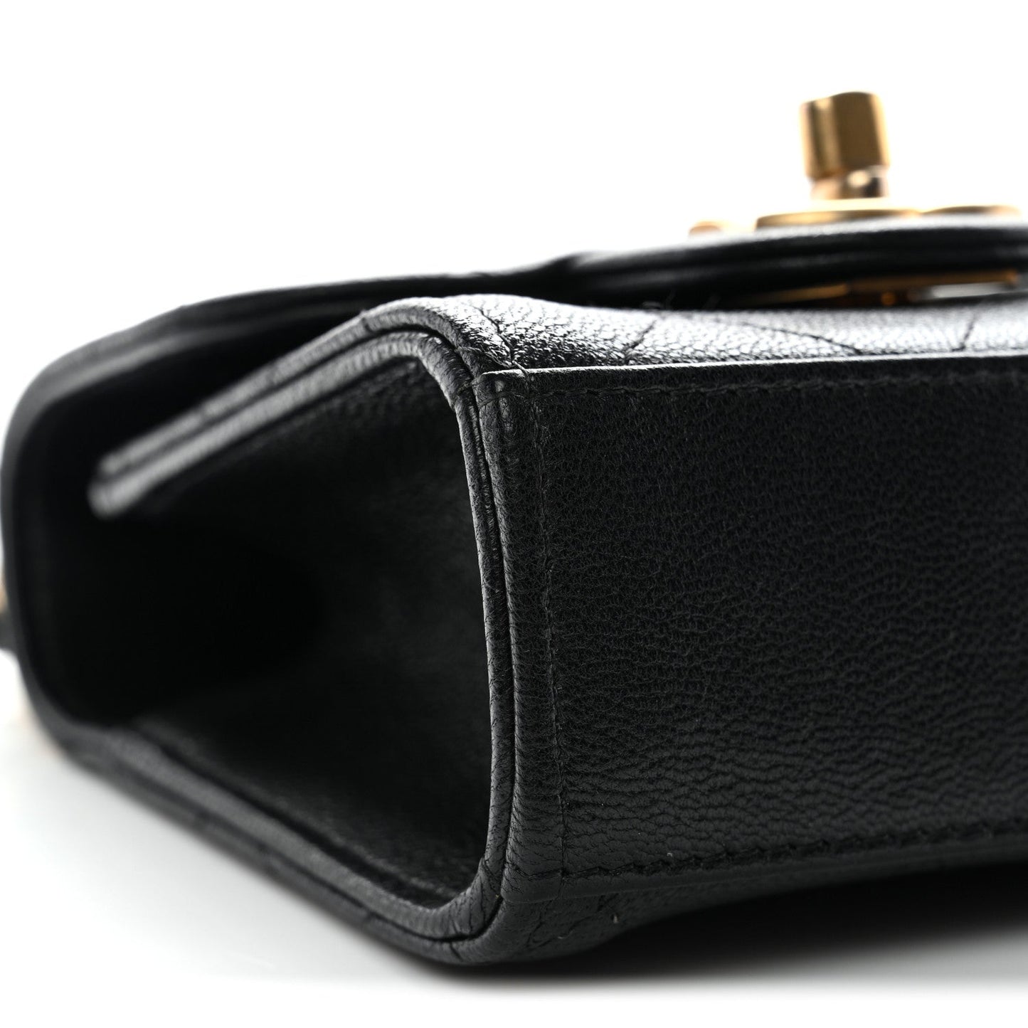 Lambskin Quilted Chic Pearls Flap Black