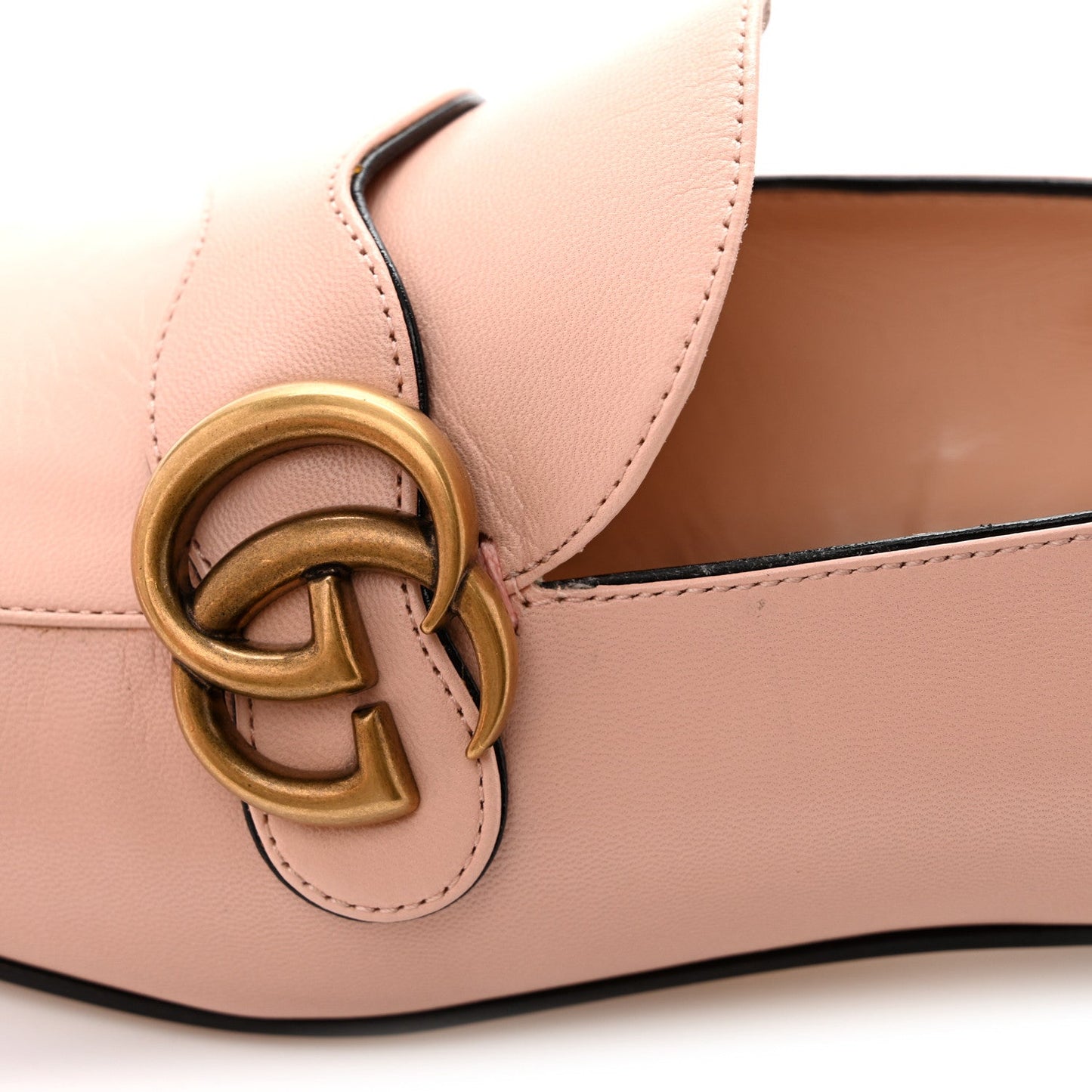 Malaga Kid Womens GG Marmont Loafers 38.5 Perfect Pink