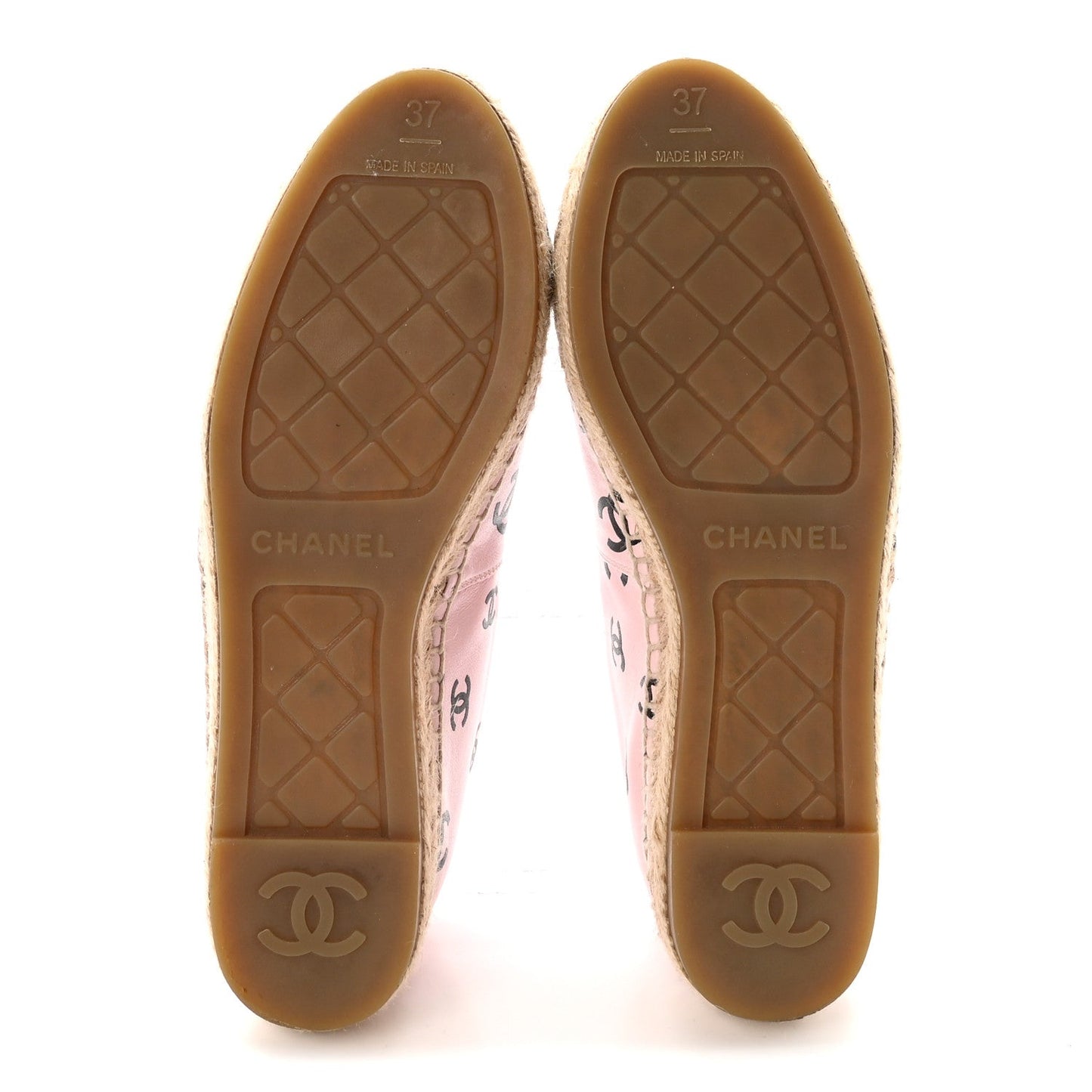 Lambskin Printed CC Espadrilles 37 Light Pink Black